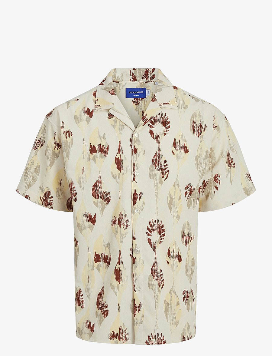 Jack & Jones - JORJEFF JACQUARD SHIRT SS LN STYD24 - kortærmede skjorter - moonbeam - 1