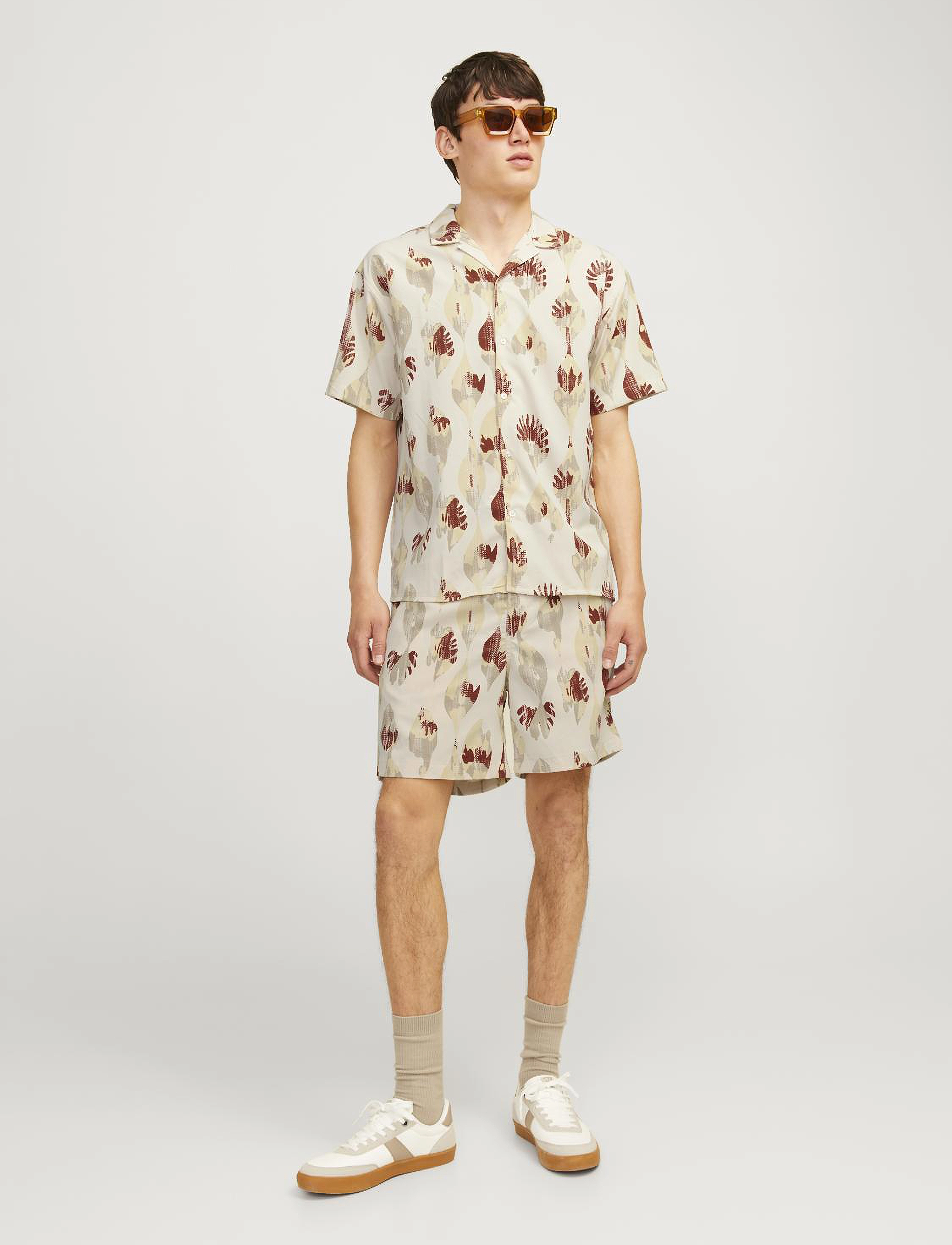 Jack & Jones - JORJEFF JACQUARD SHIRT SS LN STYD24 - kortærmede skjorter - moonbeam - 3