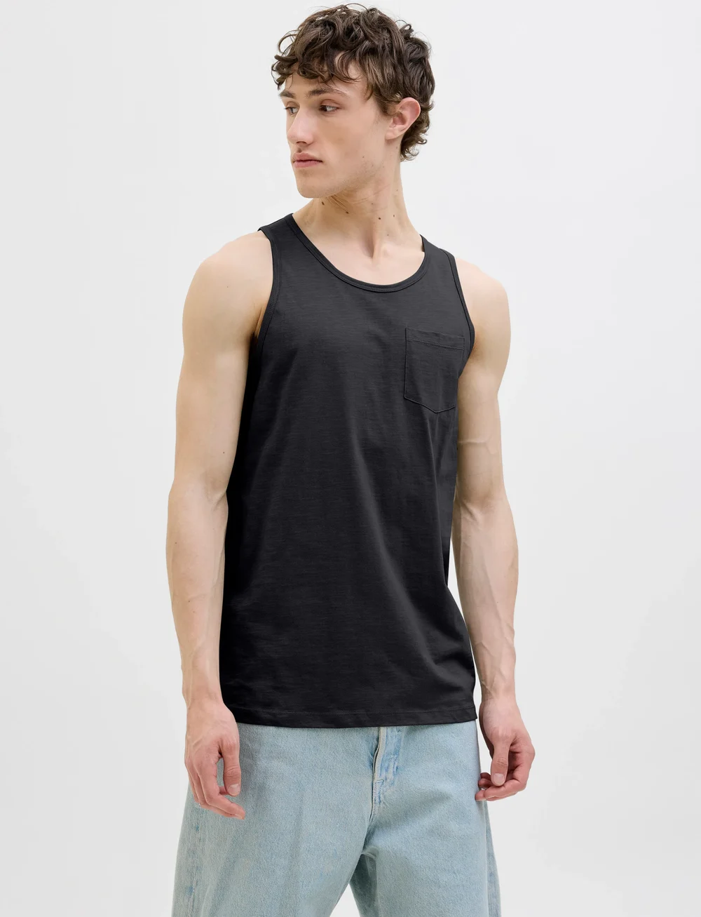 Jack & Jones - JJJAKE TAMPA POCKET SLUB TANKTOP - tanktops - black - 0
