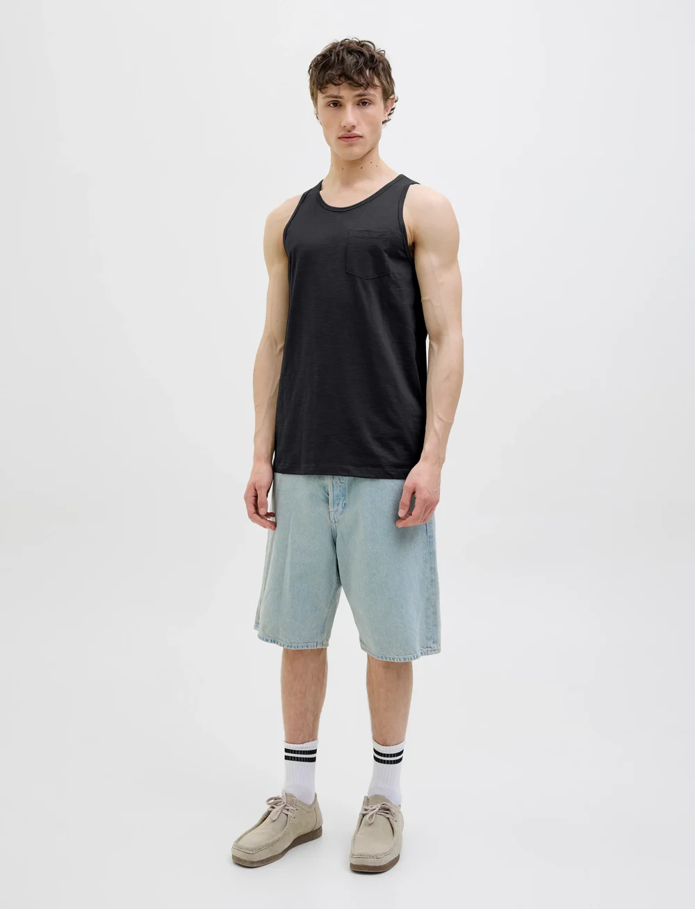 Jack & Jones - JJJAKE TAMPA POCKET SLUB TANKTOP - tanktops - black - 3