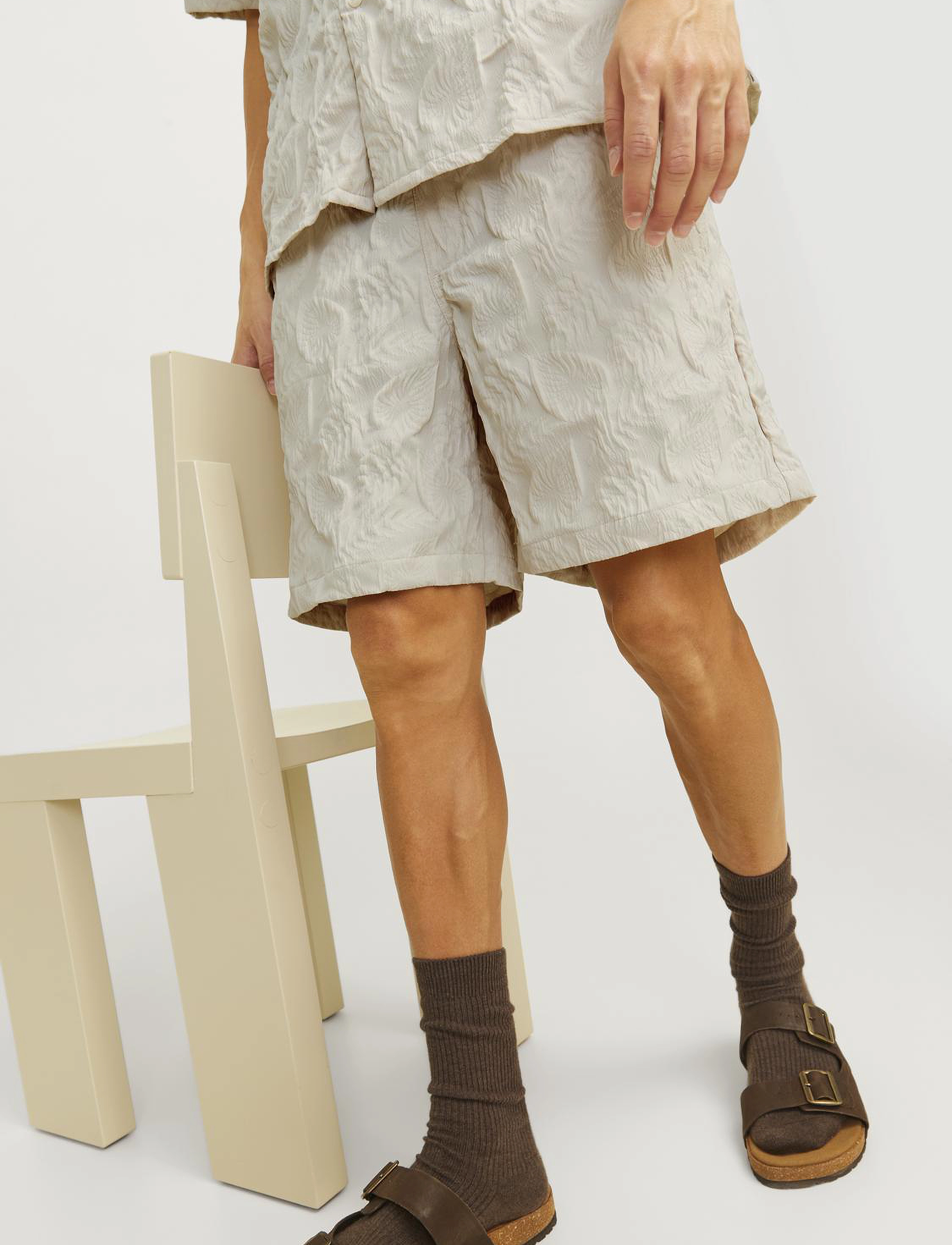 Jack & Jones - JPSTJAIDEN JJJACQUARD JOGGER SHORT STYD - casual shorts - moonbeam - 4