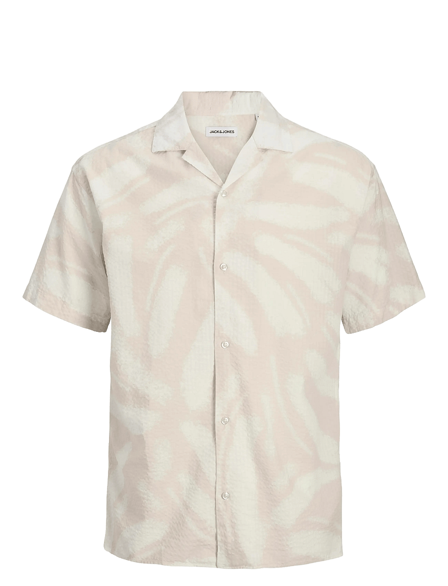 Jack & Jones - JJALBERTO SEERSUCKER RESORT SHIIRT SS - chemises à manches courtes - moonbeam - 0