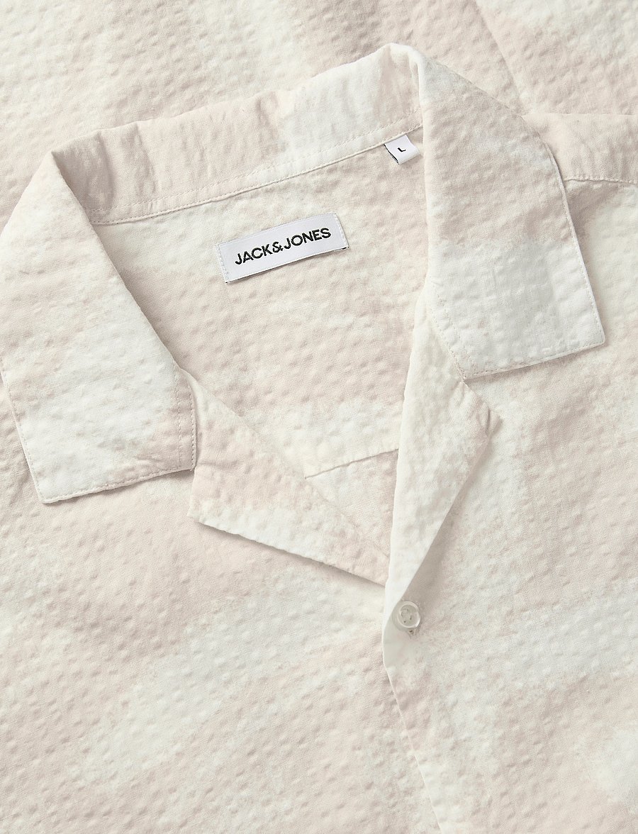 Jack & Jones - JJALBERTO SEERSUCKER RESORT SHIIRT SS - chemises à manches courtes - moonbeam - 1