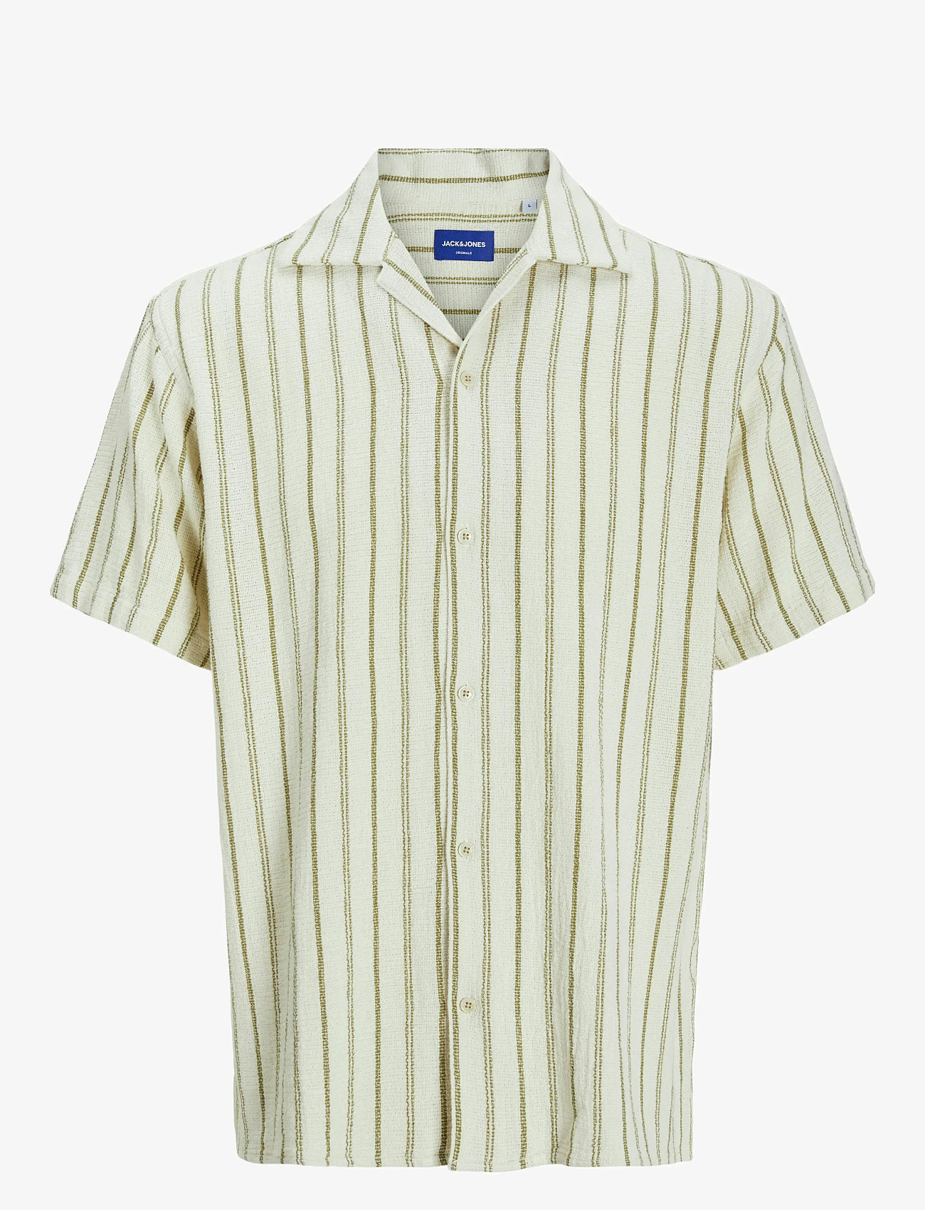 Jack & Jones - JORCOBA STRIPE RESORT SHIRT SS SN - randiga skjortor - cedar - 1