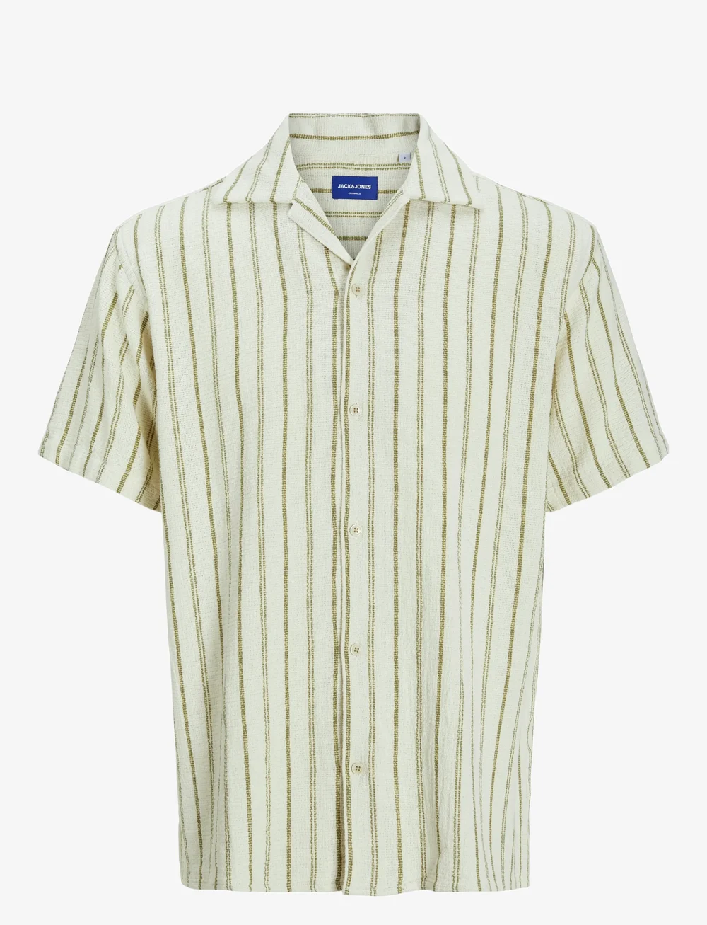 Jack & Jones - JORCOBA STRIPE RESORT SHIRT SS SN - randiga skjortor - cedar - 1