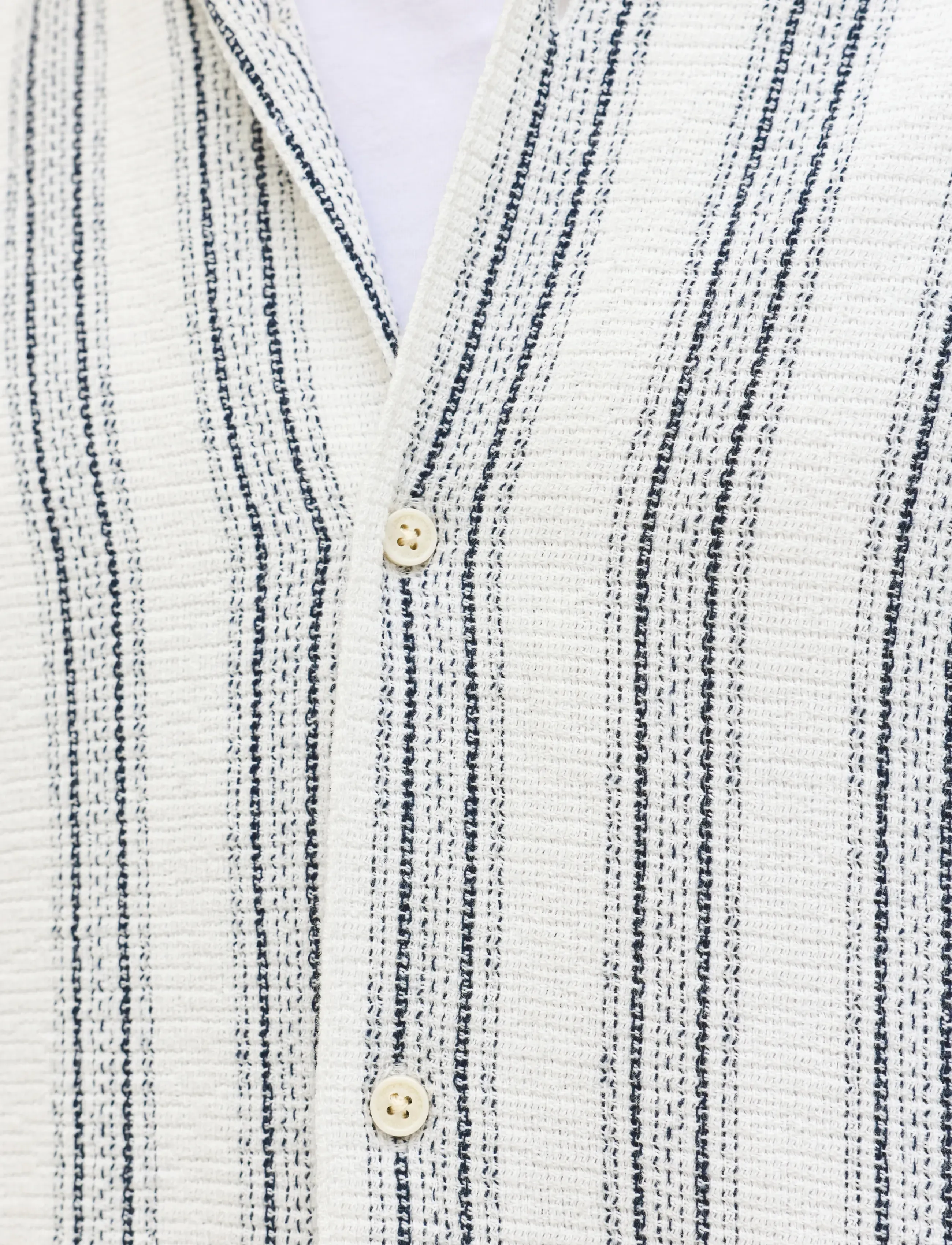 Jack & Jones - JJECOBA STRIPE RESORT SHIRT SS SN - kortærmede skjorter - cloud dancer - 4