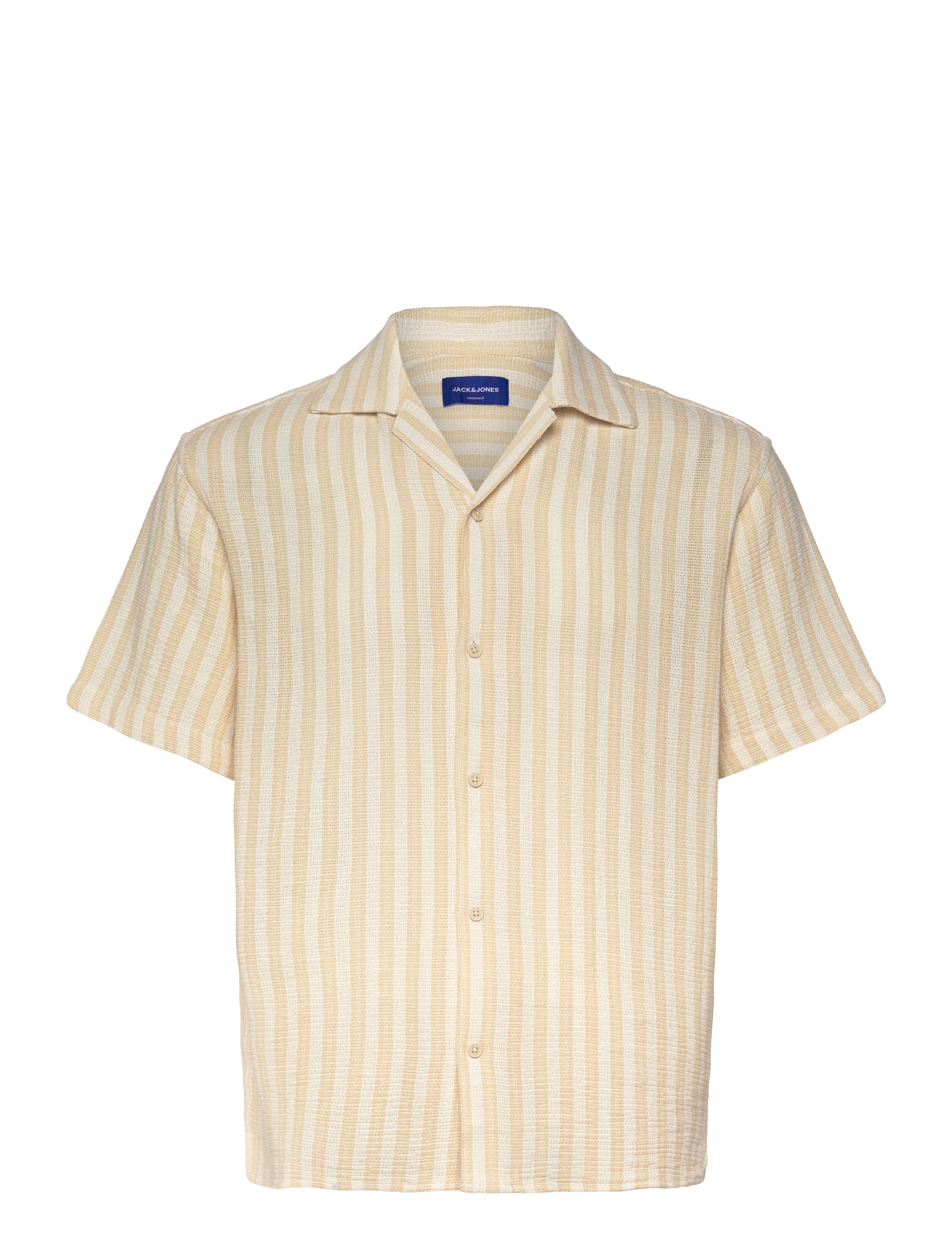 JACK & JONES Jorcoba Stripe Resort Shirt Ss Sn Gelb - XS - Herren