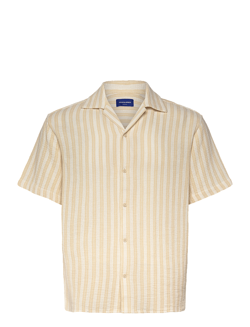 Jack & Jones - JORCOBA STRIPE RESORT SHIRT SS SN - randiga skjortor - fields of rye - 1