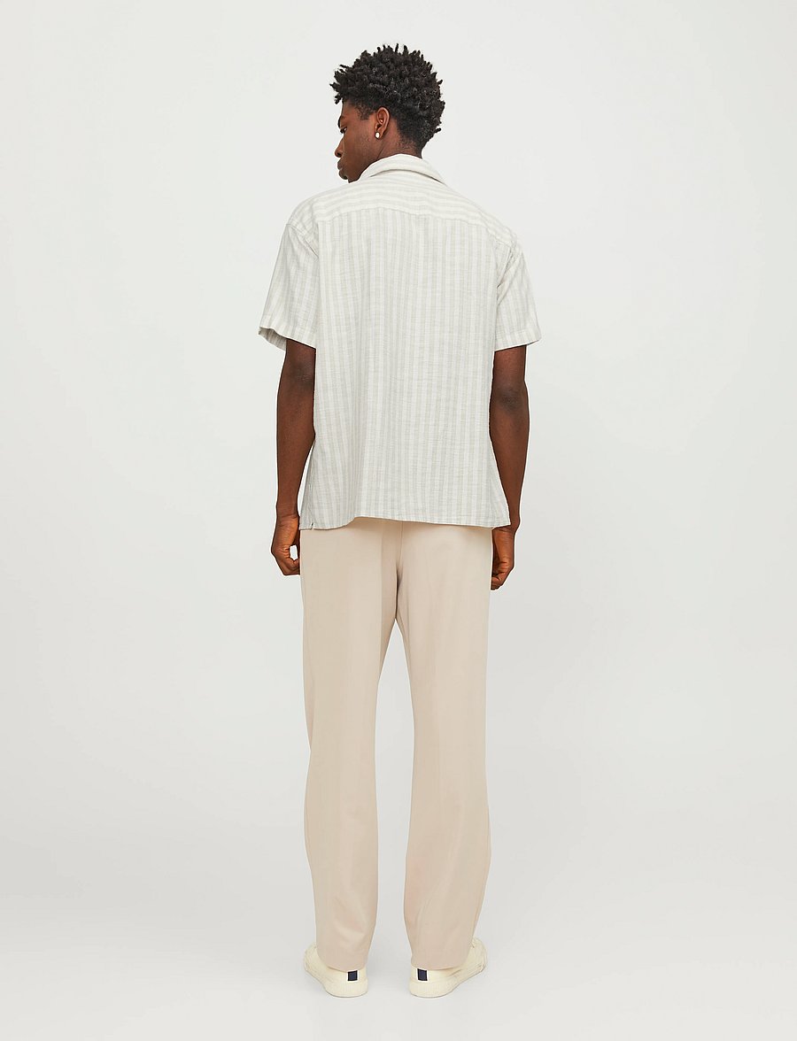 Jack & Jones - JJECOBA STRIPE RESORT SHIRT SS SN - kortärmade skjortor - fields of rye - 3