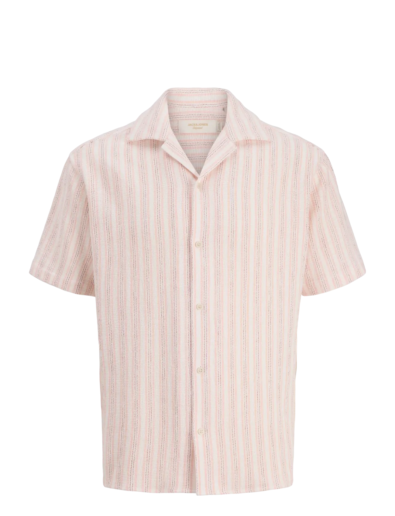 JACK & JONES Jorcoba Stripe Resort Shirt Ss Sn Pink - XL - Herren