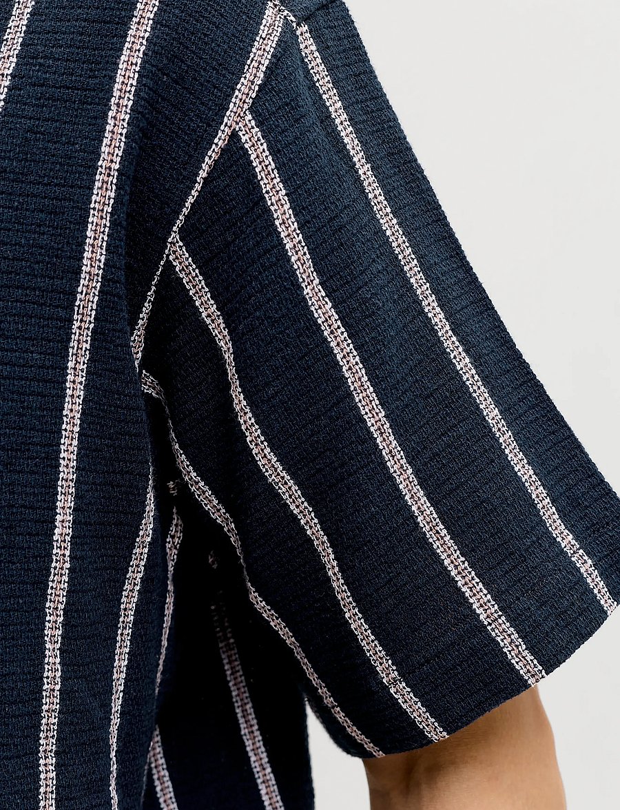 Jack & Jones - JJECOBA STRIPE RESORT SHIRT SS SN - kortærmede skjorter - sky captain - 4