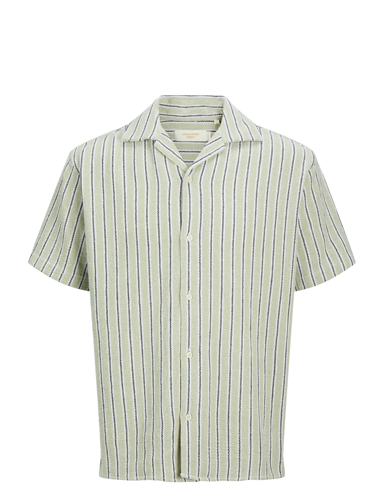 JACK & JONES Jorcoba Stripe Resort Shirt Ss Sn Weiß - S - Herren