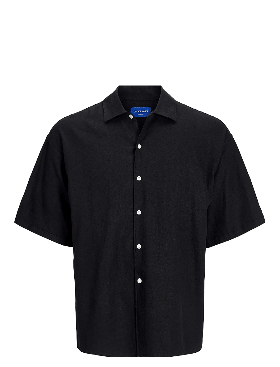 Jack & Jones - JORPAROS OVERSIZED SHIRT SS - leinenhemden - black - 0