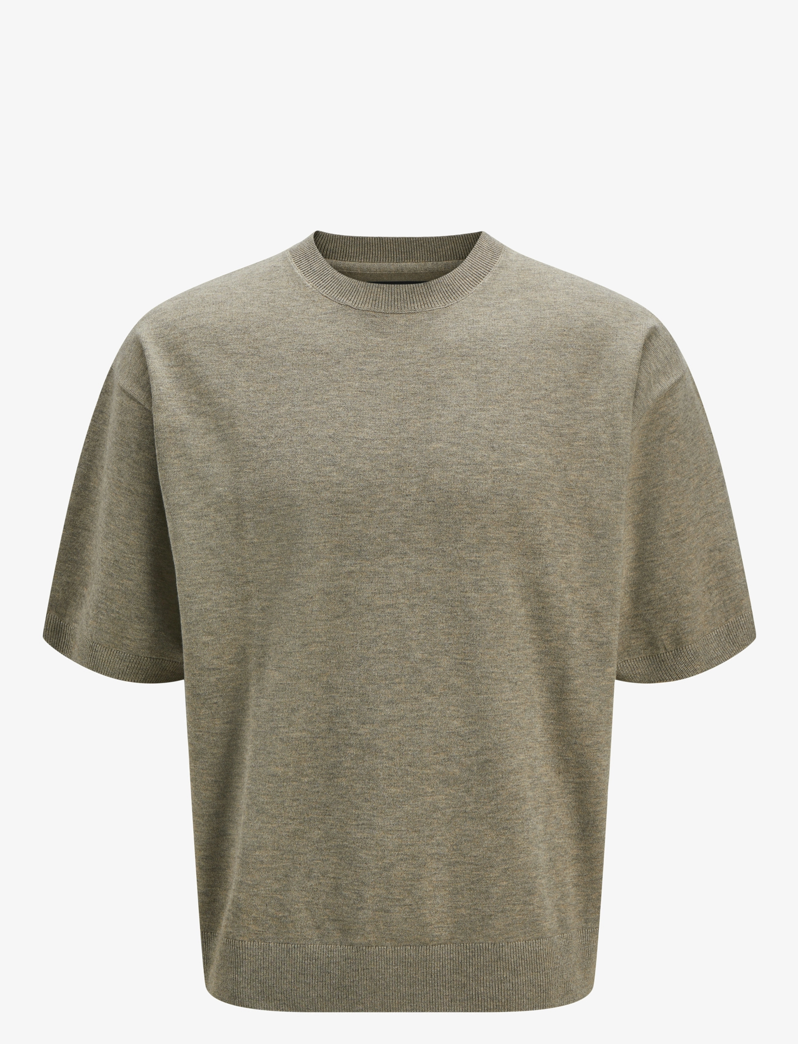 Jack & Jones Jprblabradfort Knit Crew Neck Ss Sn, Mænd, Kortærmet Strik T-Shirt, Kakigrøn, Str: XL