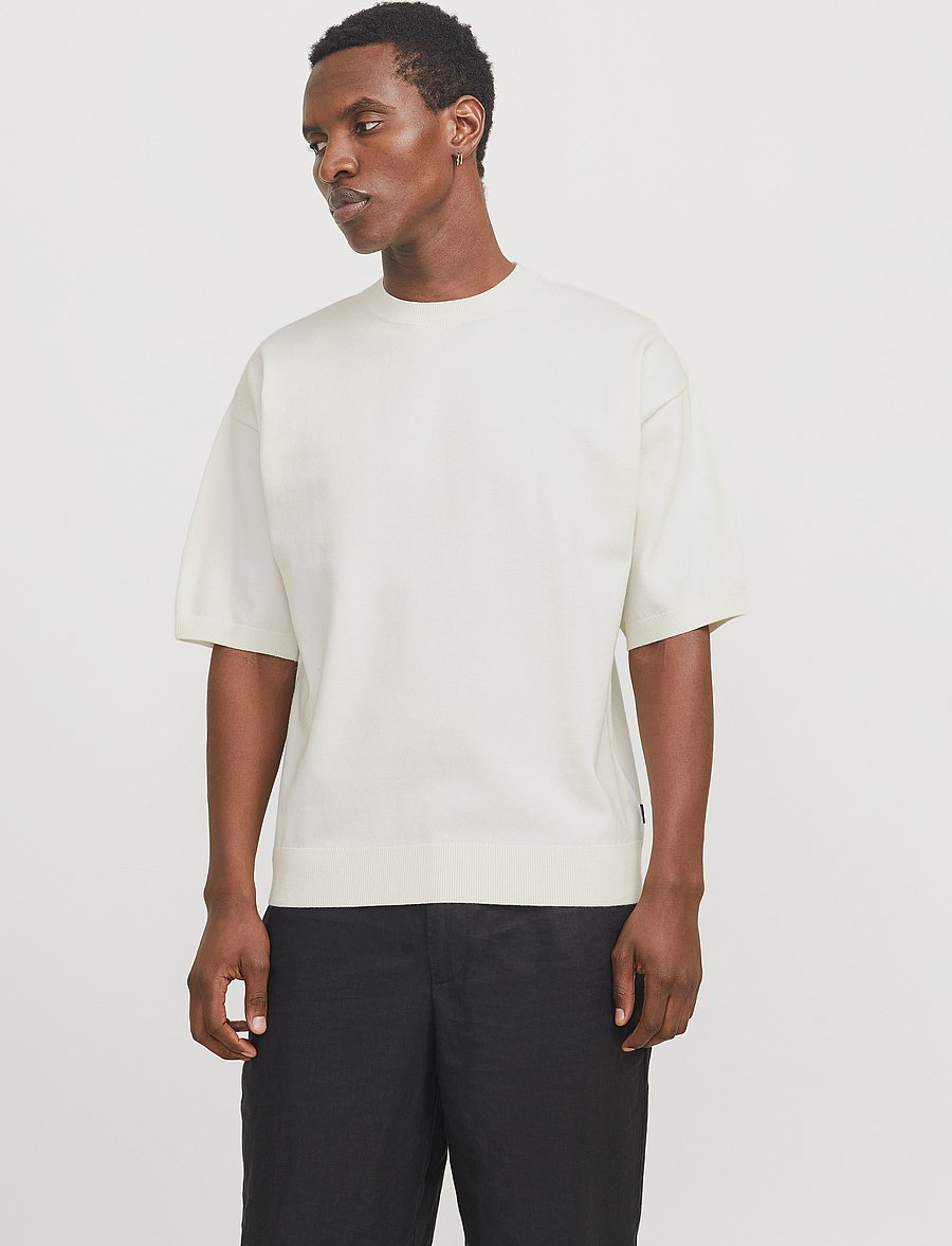 Jack & Jones - JPRBLABRADFORT KNIT CREW NECK SS SN - pulls col rond - cloud dancer - 0