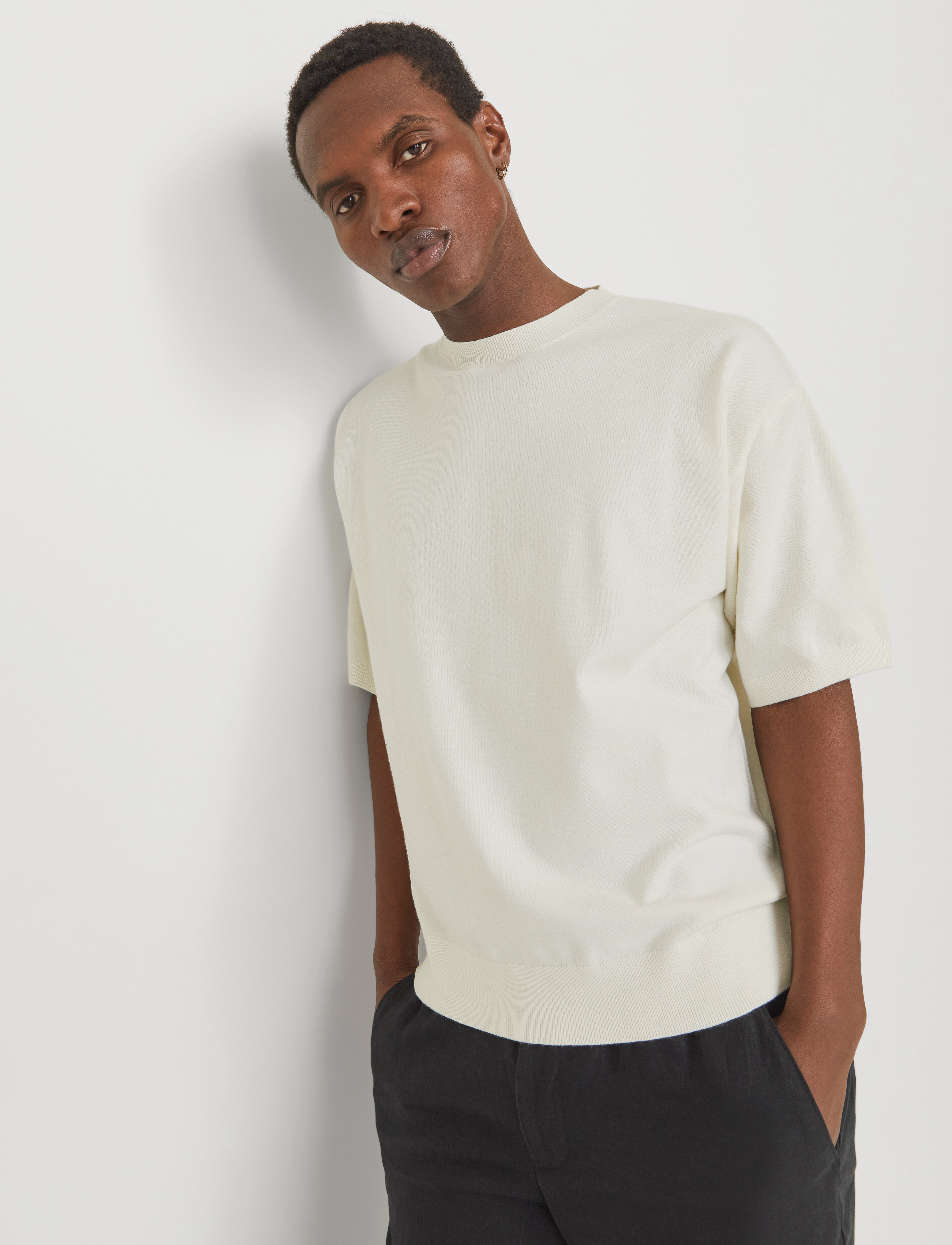 Jack & Jones - JPRBLABRADFORT KNIT CREW NECK SS SN - pulls col rond - cloud dancer - 4