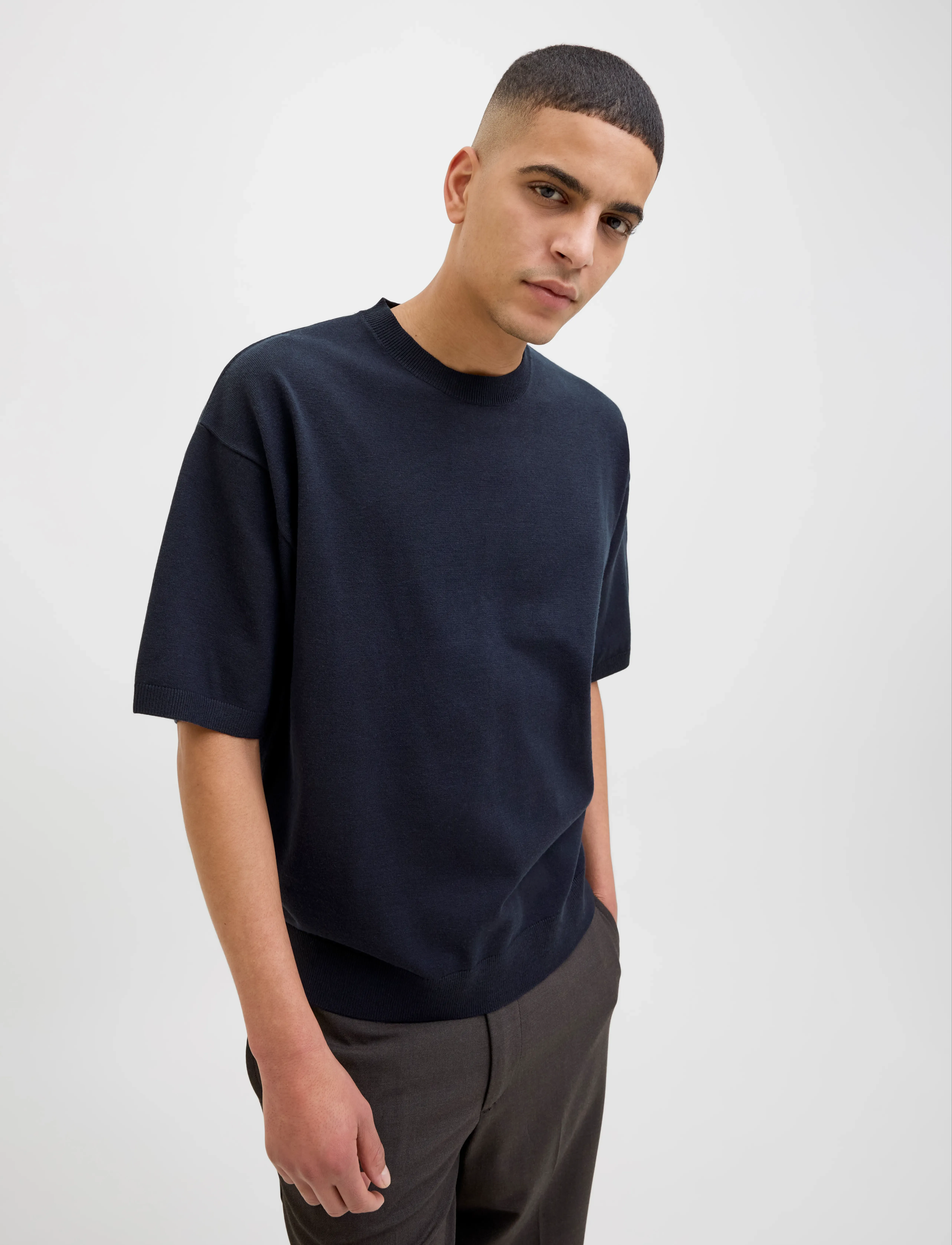 Jack & Jones JPRBLABRADFORT KNIT CREW NECK SS SN - Strickmode - NIGHT SKY / navy