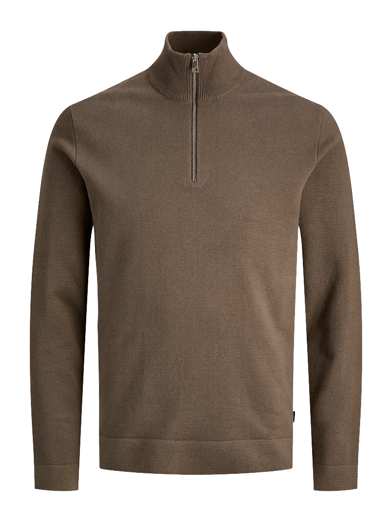 Jack & Jones - JPRBLAMILANO SPRING KNIT HALF ZIP - tõmblukk-kaelusega džemprid - morel - 1