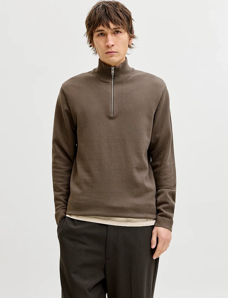 Jack & Jones - JPRBLAMILANO SPRING KNIT HALF ZIP - tõmblukk-kaelusega džemprid - morel - 0