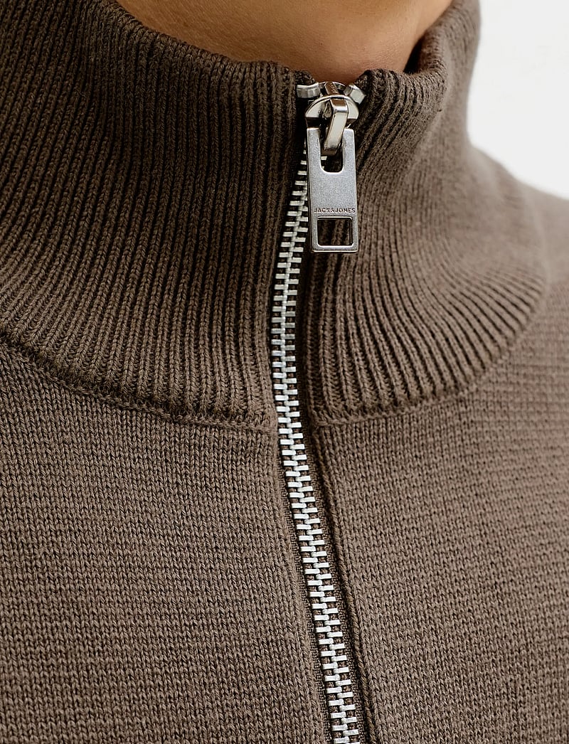 Jack & Jones - JPRBLAMILANO SPRING KNIT HALF ZIP - tõmblukk-kaelusega džemprid - morel - 5