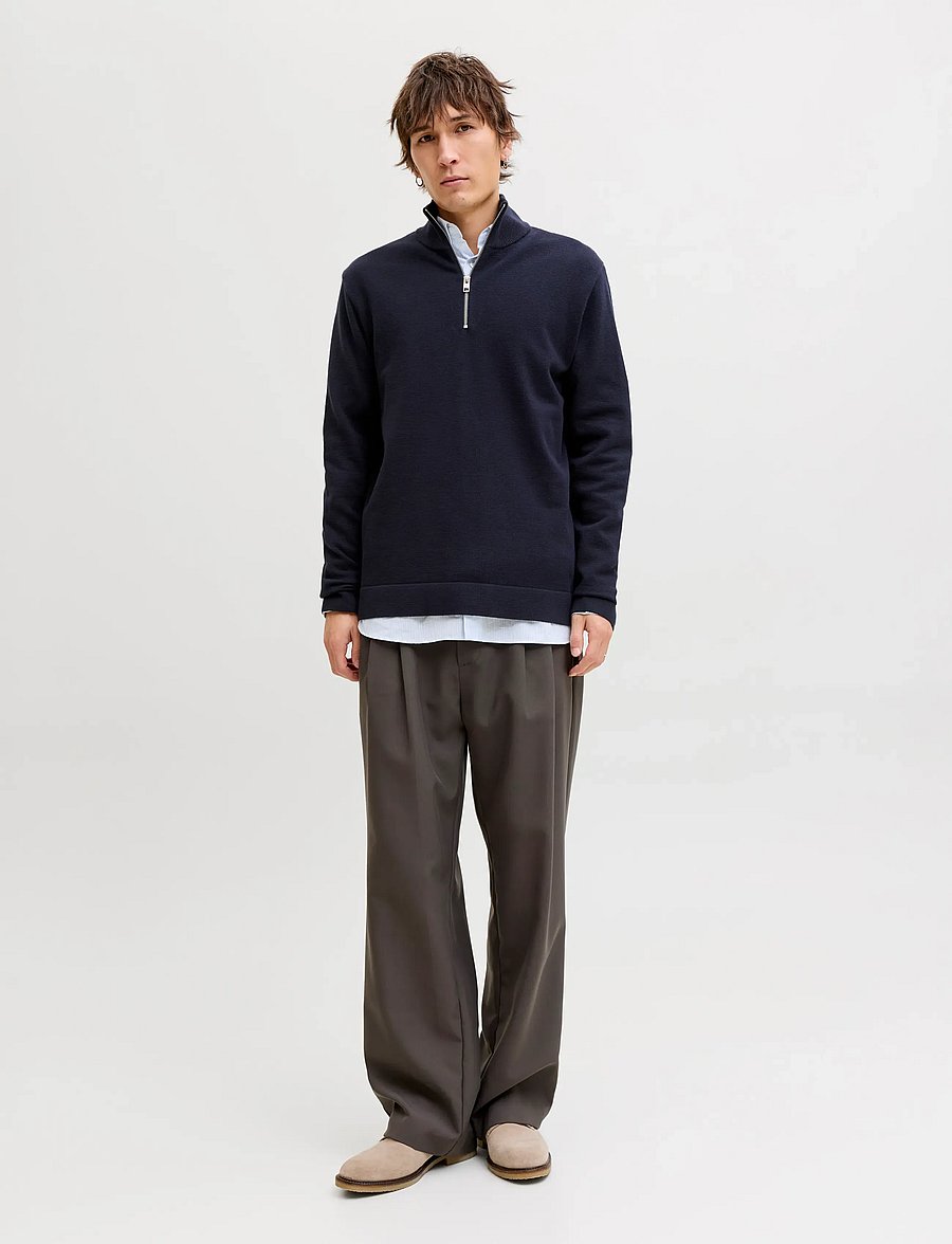 Jack & Jones - JPRBLAMILANO SPRING KNIT HALF ZIP - tõmblukk-kaelusega džemprid - night sky - 3