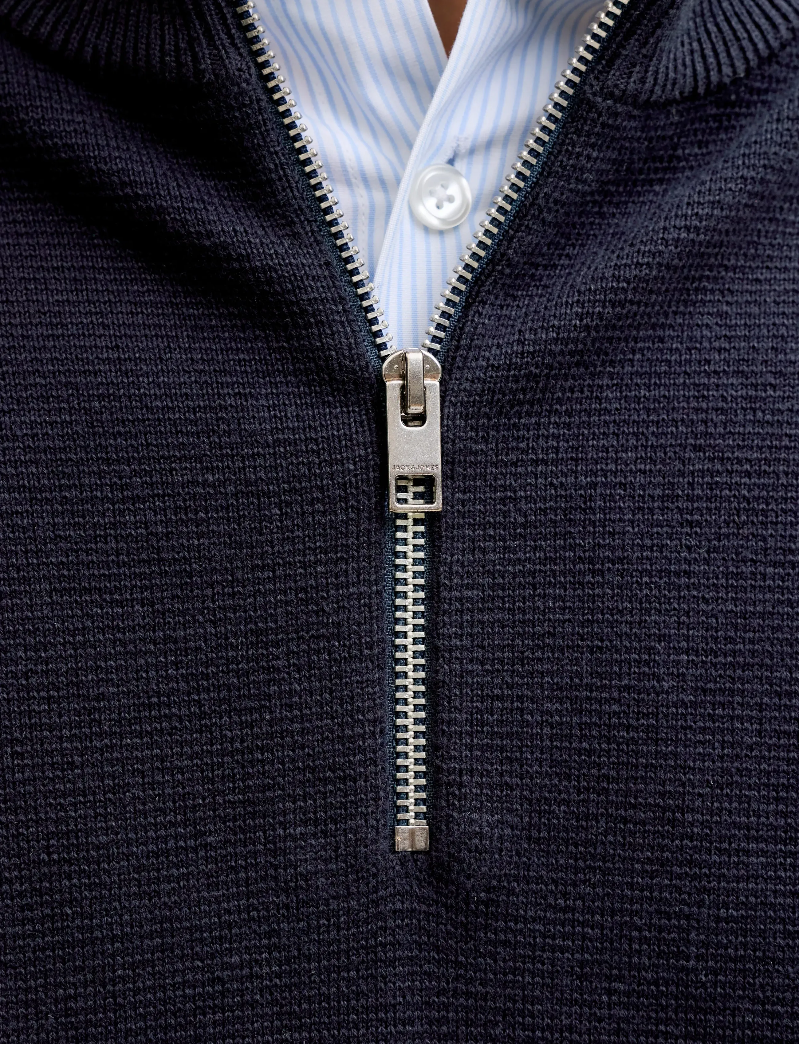Jack & Jones - JPRBLAMILANO SPRING KNIT HALF ZIP - half zip jumpers - night sky - 4