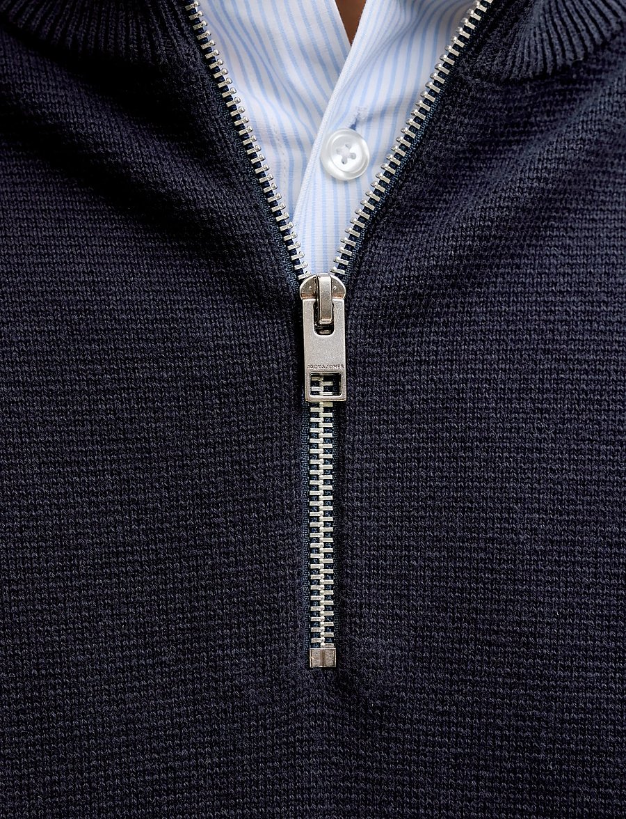 Jack & Jones - JPRBLAMILANO SPRING KNIT HALF ZIP - tõmblukk-kaelusega džemprid - night sky - 4