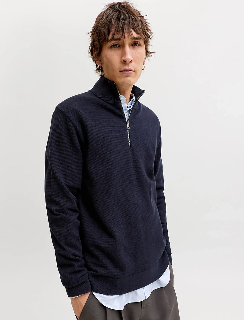 Jack & Jones - JPRBLAMILANO SPRING KNIT HALF ZIP - pullover mit halbem reißverschluss - night sky - 5