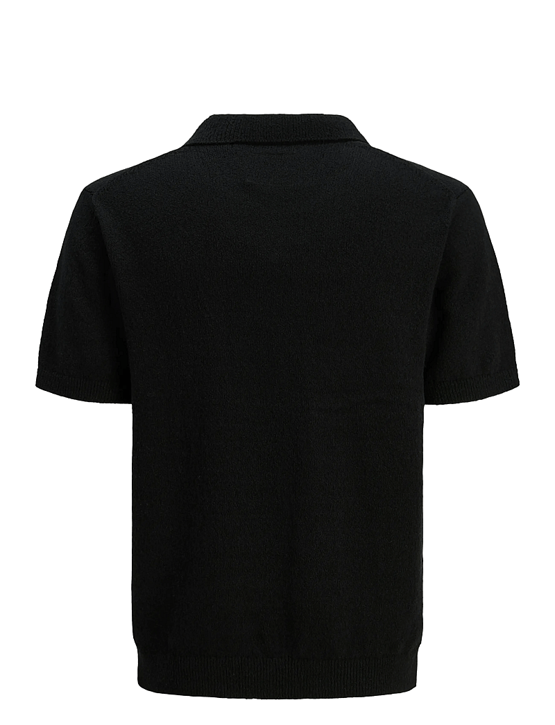 Jack & Jones - JPRCCWILDER KNIT SPLIT NECK - gestrickte polohemden - black - 2