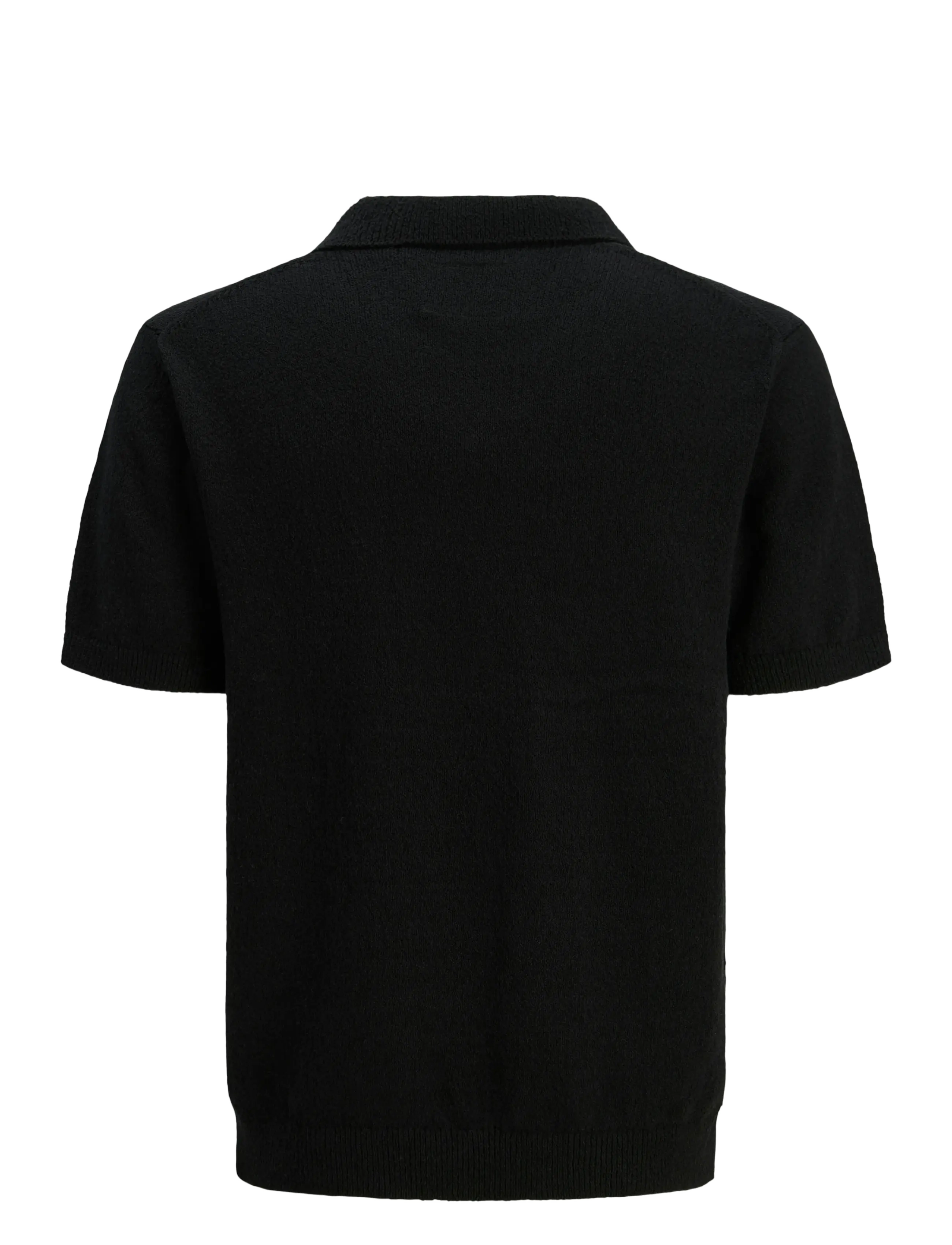 Jack & Jones - JPRCCWILDER KNIT SPLIT NECK - kootud polosärgid - black - 2