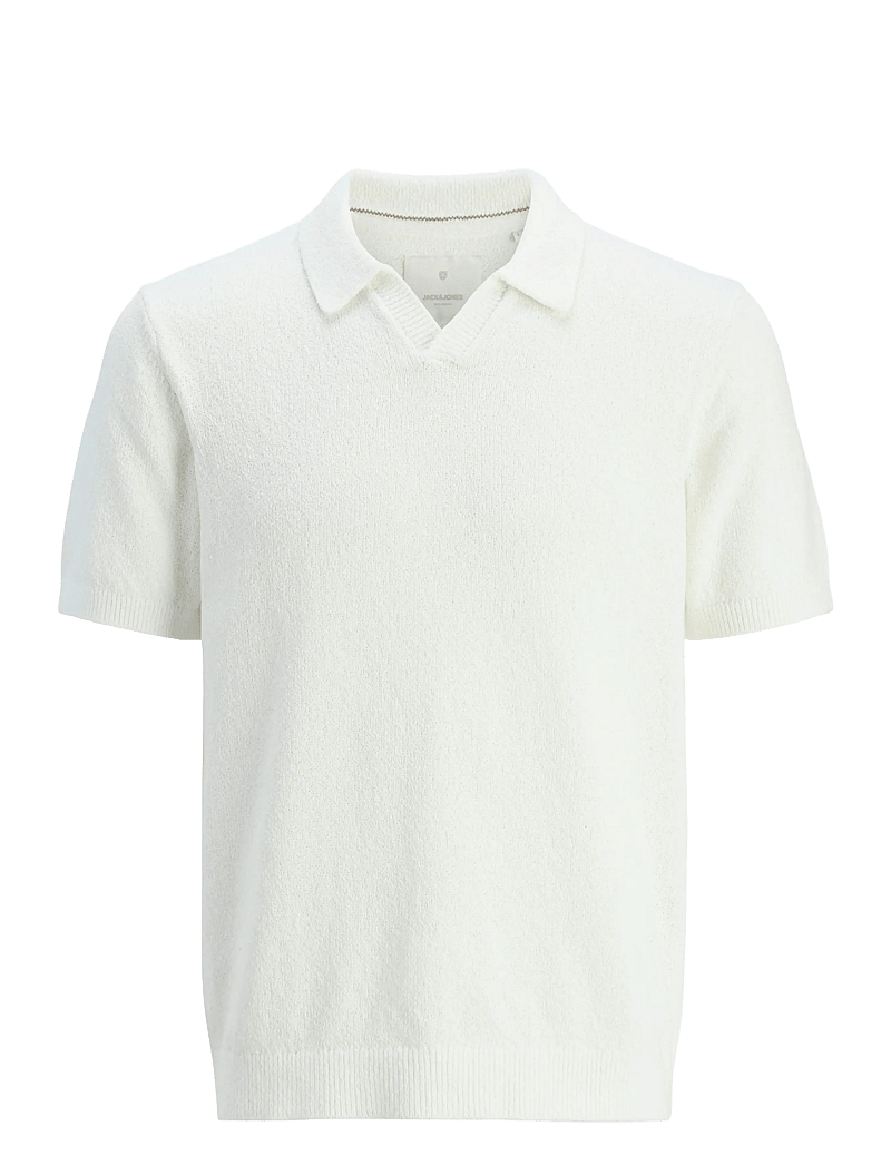 Jack & Jones - JPRCCWILDER KNIT SPLIT NECK - gestrickte polohemden - cloud dancer - 1