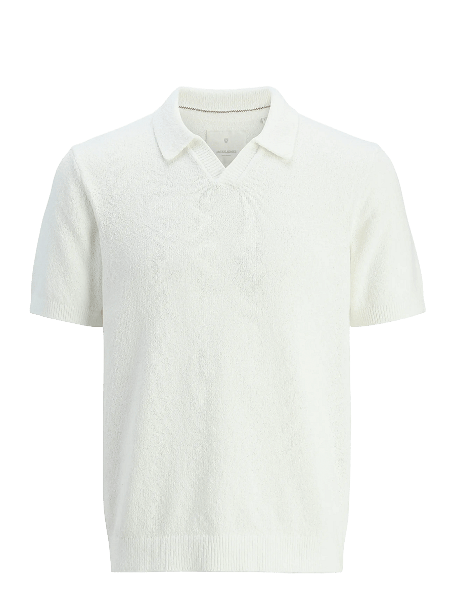 Jack & Jones - JPRCCWILDER KNIT SPLIT NECK - gestrickte polohemden - cloud dancer - 1