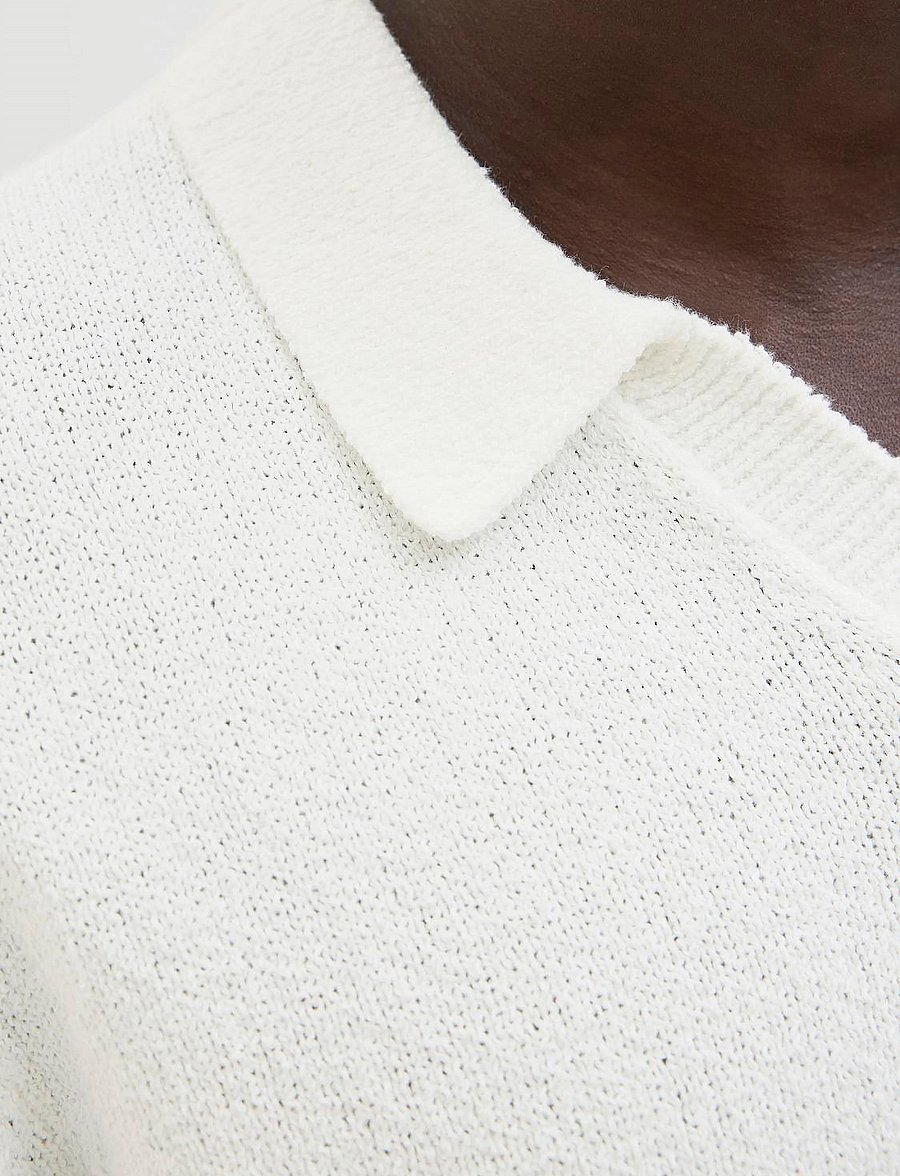 Jack & Jones - JPRCCWILDER KNIT SPLIT NECK - gestrickte polohemden - cloud dancer - 2