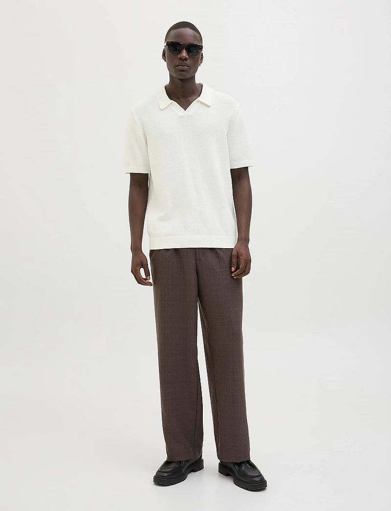 Jack & Jones - JPRCCWILDER KNIT SPLIT NECK - gestrickte polohemden - cloud dancer - 5