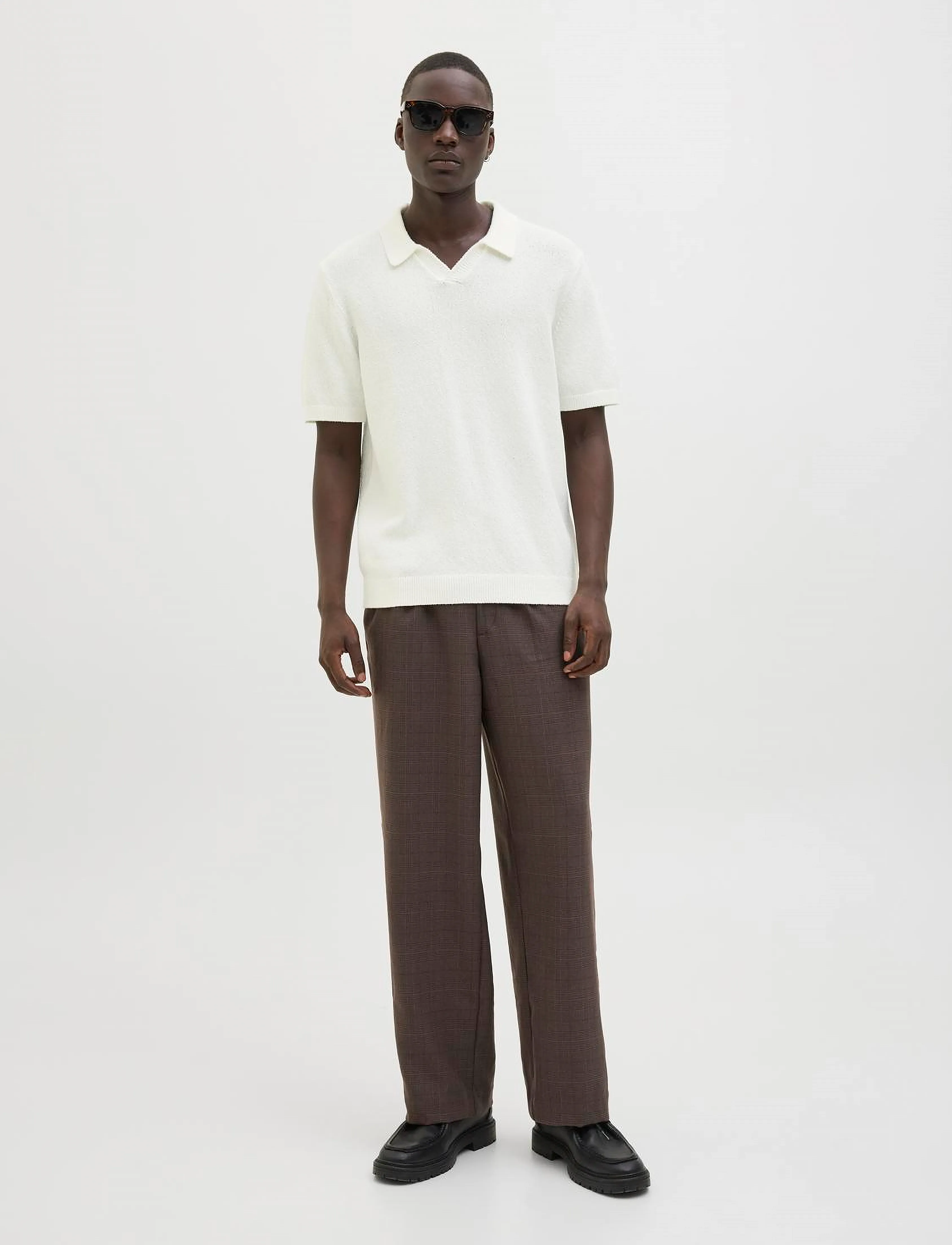 Jack & Jones - JPRCCWILDER KNIT SPLIT NECK - knitted polos - cloud dancer - 5
