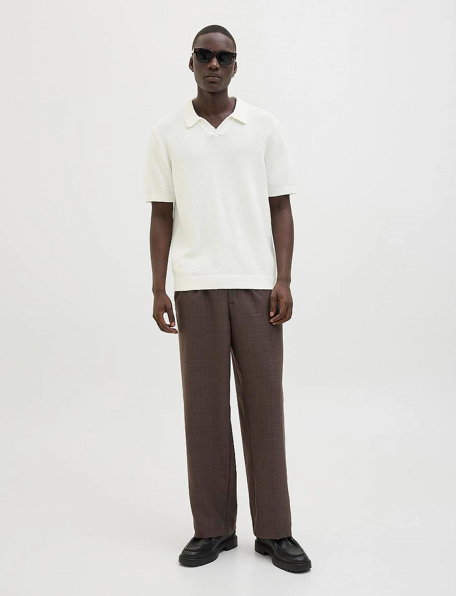 Jack & Jones - JPRCCWILDER KNIT SPLIT NECK - gestrickte polohemden - cloud dancer - 5