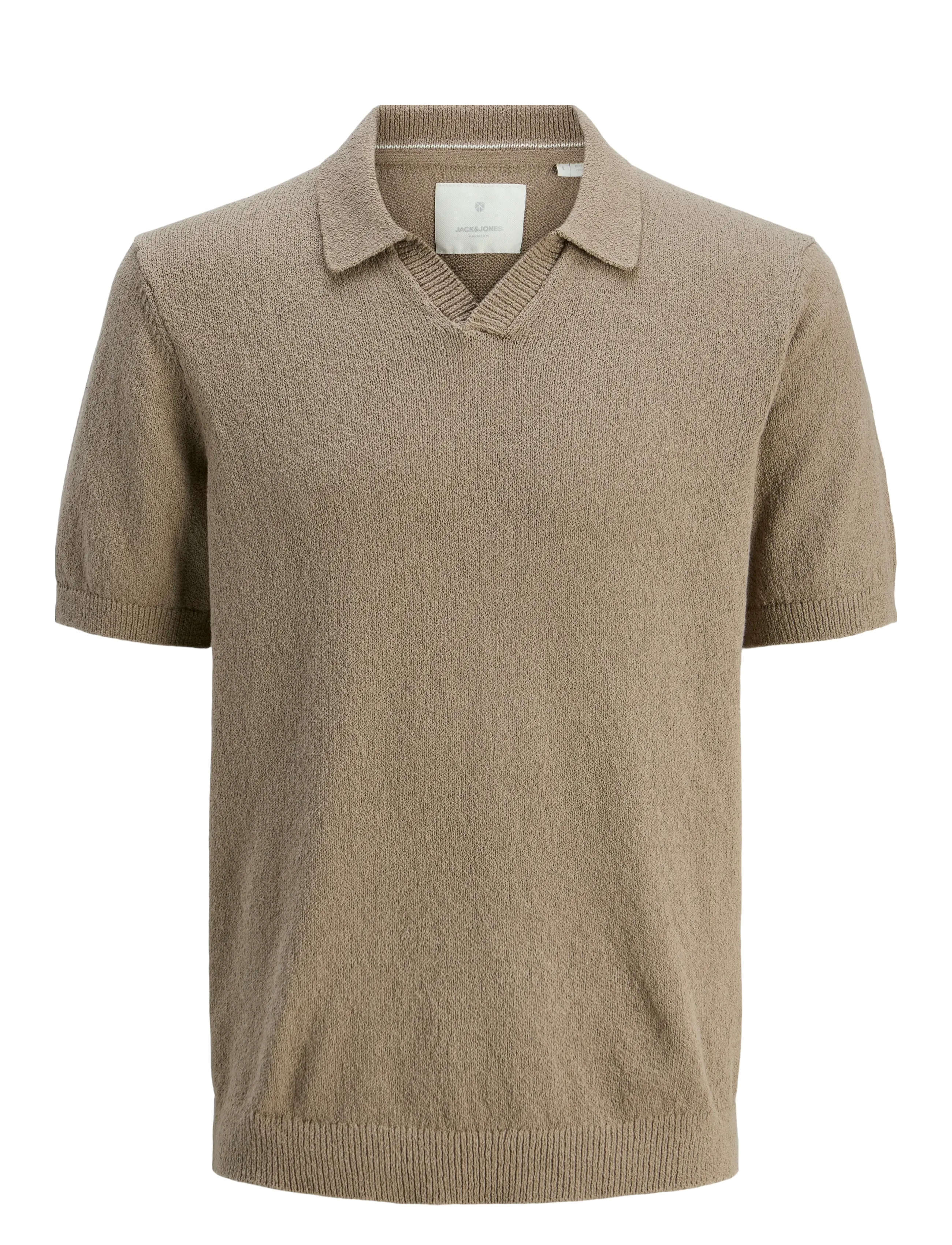 JACK & JONES Jprccwilder Knit Split Neck Beige - M - Herren