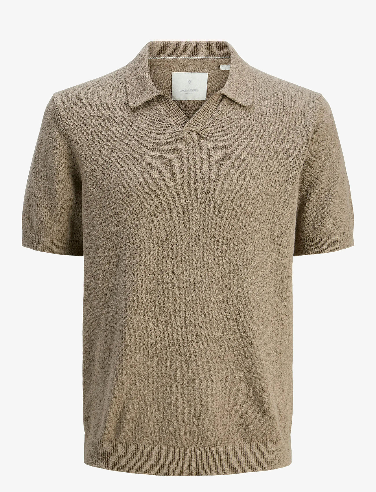 Jack & Jones - JPRCCWILDER KNIT SPLIT NECK - efterårstøj - greige - 1