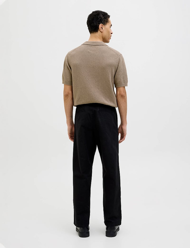 Jack & Jones - JPRCCWILDER KNIT SPLIT NECK - gestrickte polohemden - greige - 2