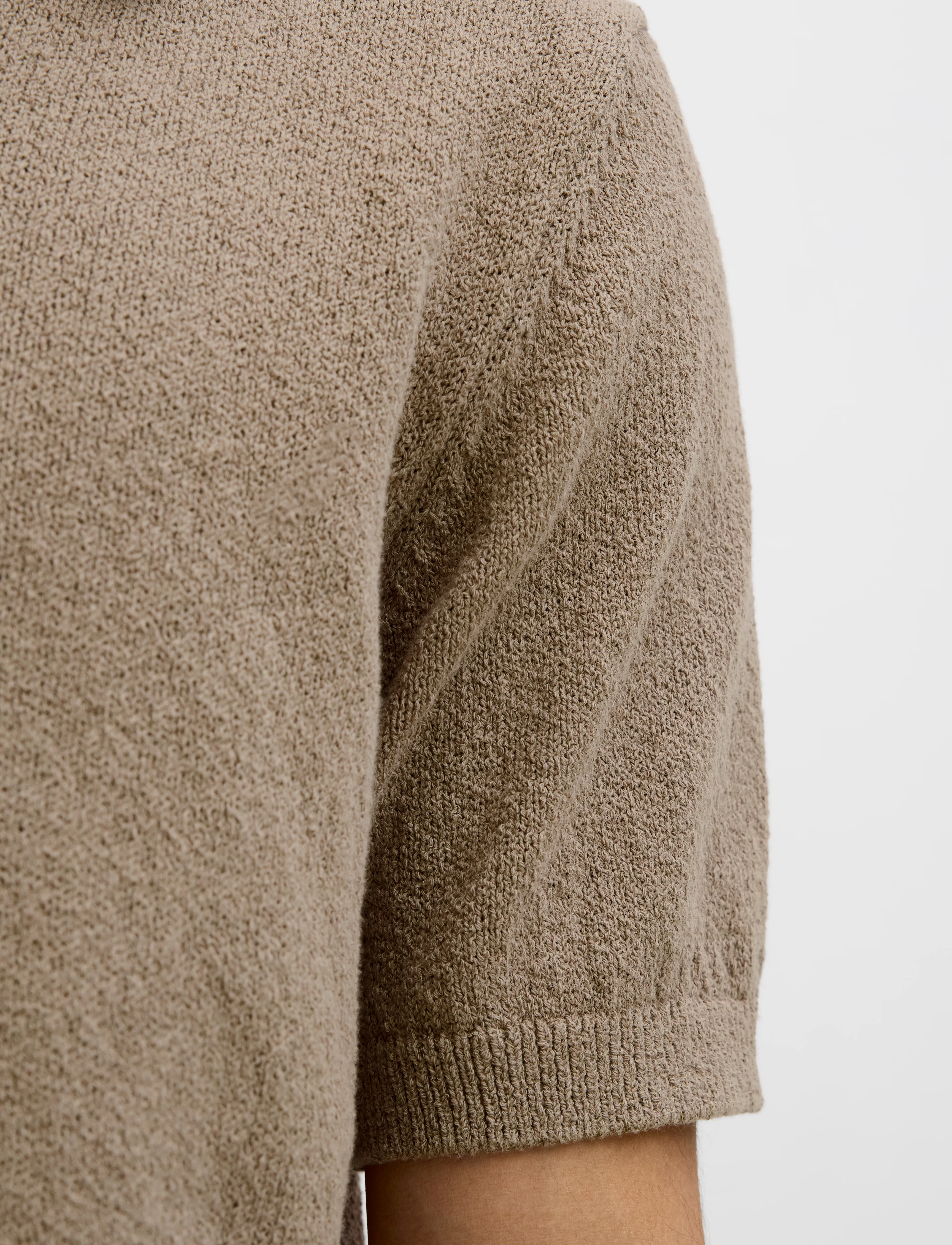 Jack & Jones - JPRCCWILDER KNIT SPLIT NECK - gestrickte polohemden - greige - 4