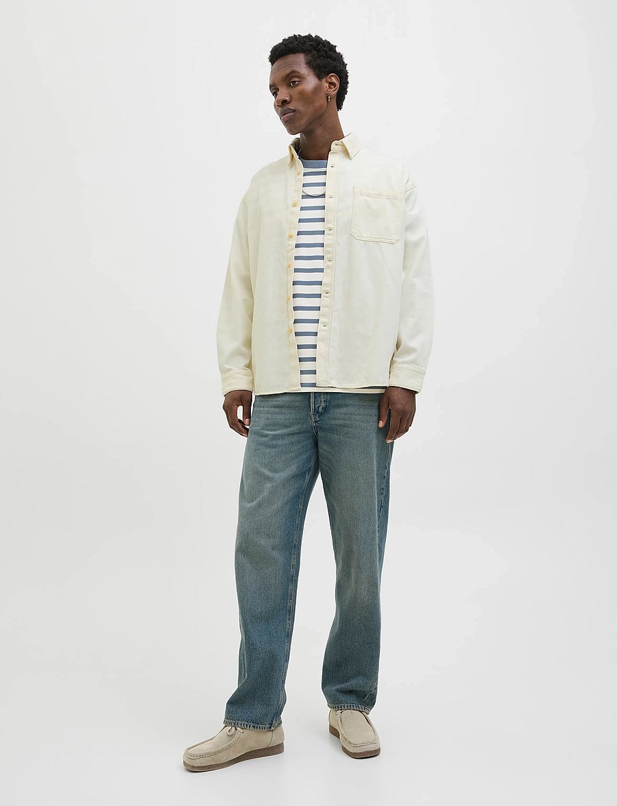 Jack & Jones - JORSANTORINI DENIM SHIRT LS SN - denim shirts - ecru - 3