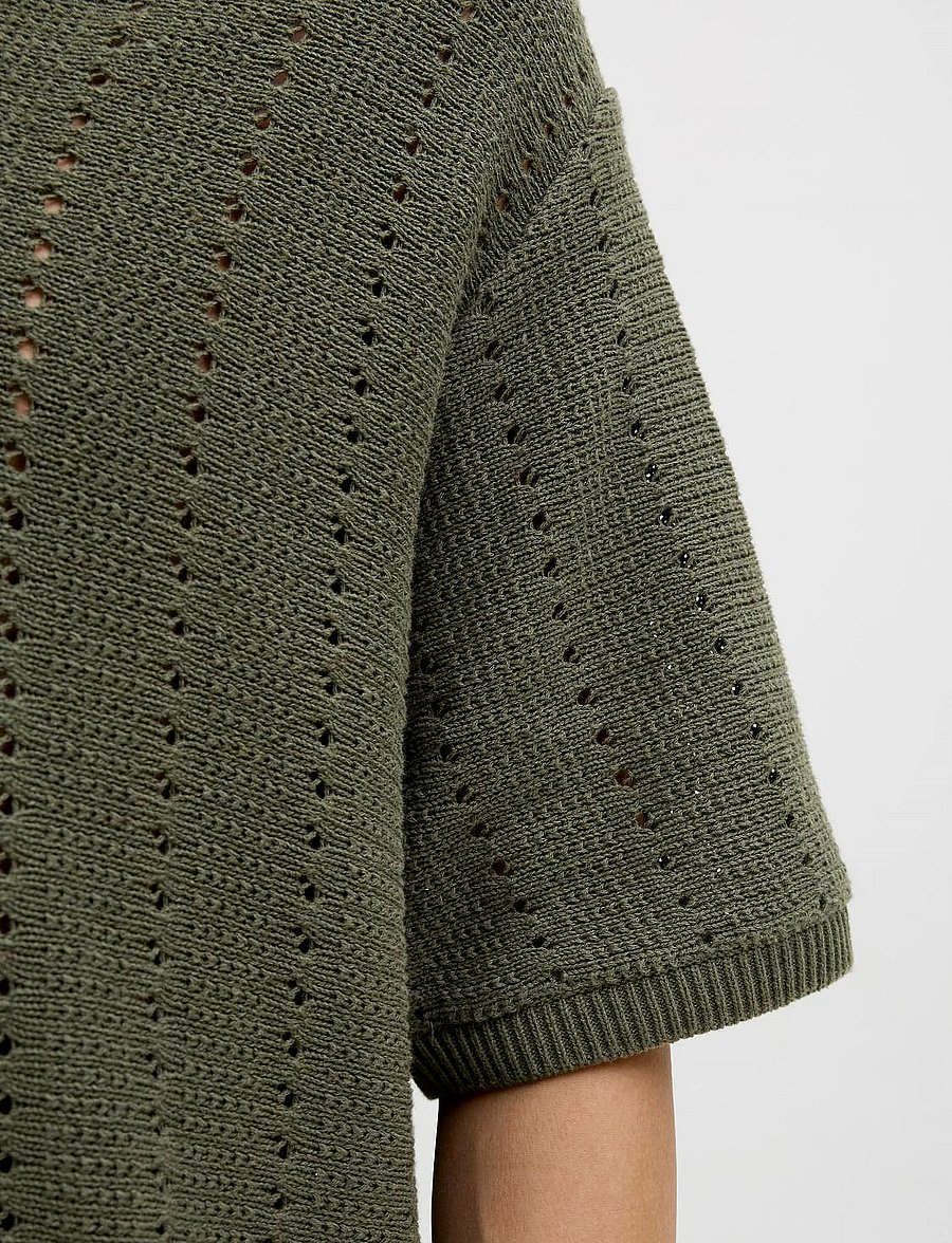 Jack & Jones - JORPAROS KNIT EASTER SS CROCHET POLO - polostrik - olive night - 2
