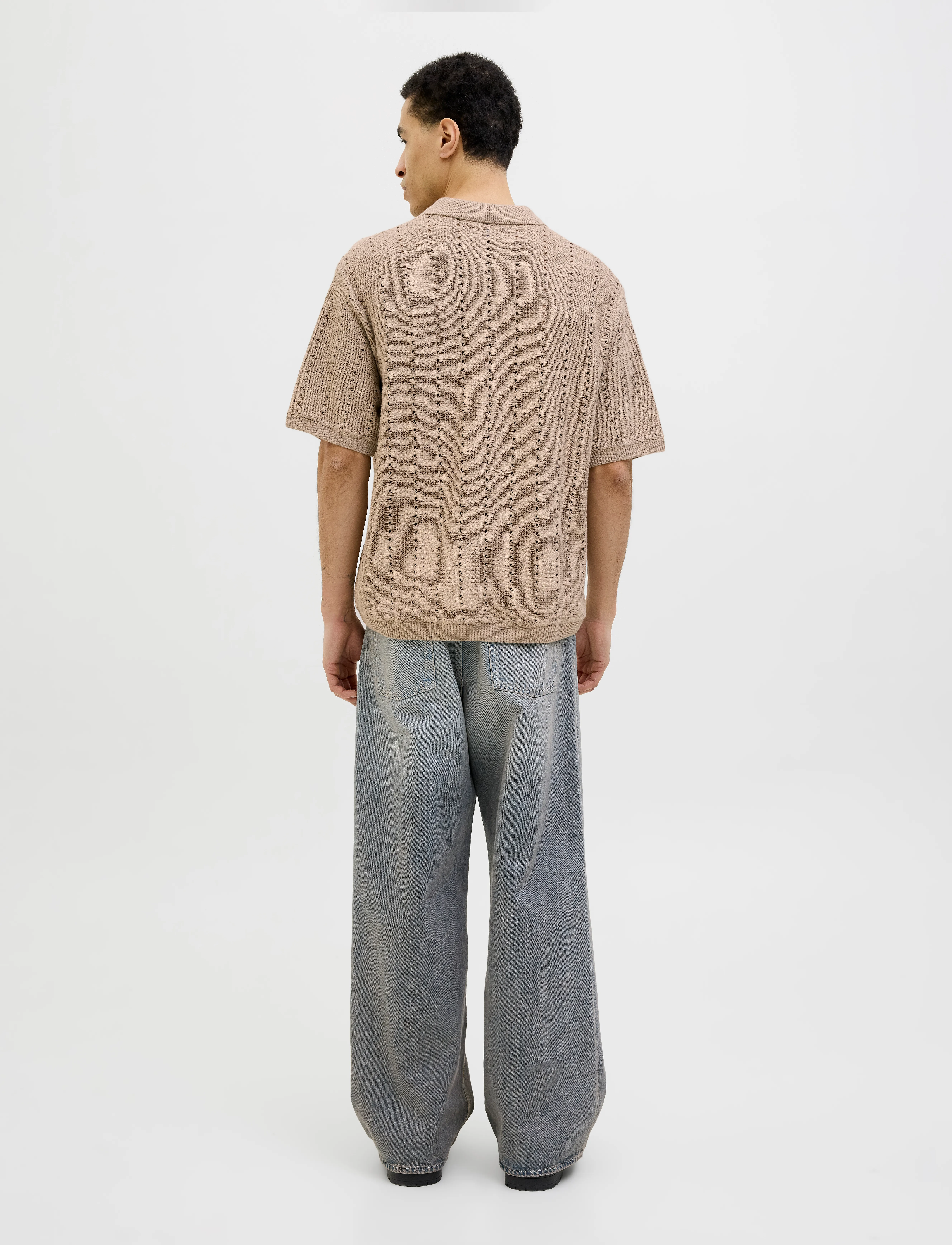 Jack & Jones - JORPAROS KNIT EASTER SS CROCHET POLO - gestrickte polohemden - safari - 2