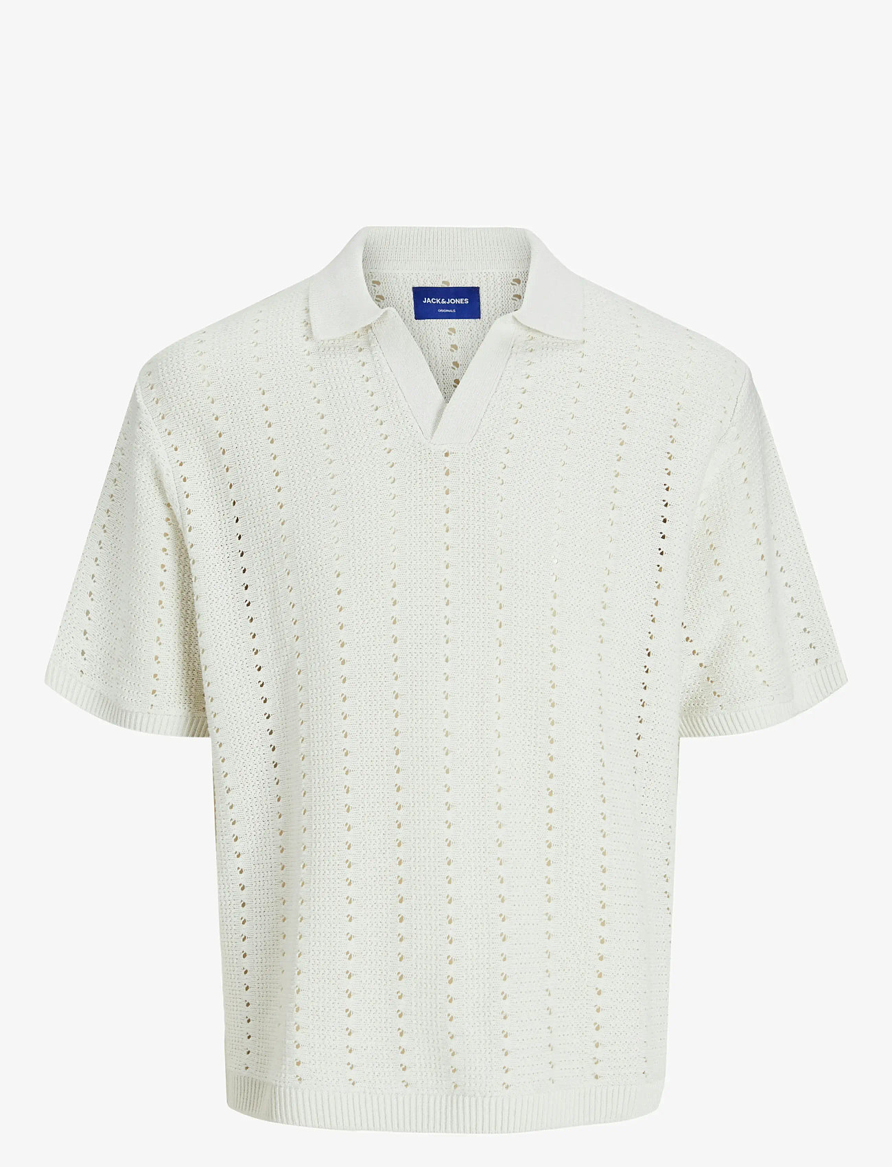Jack & Jones - JORPAROS KNIT EASTER SS CROCHET POLO - gestrickte polohemden - sea salt - 1