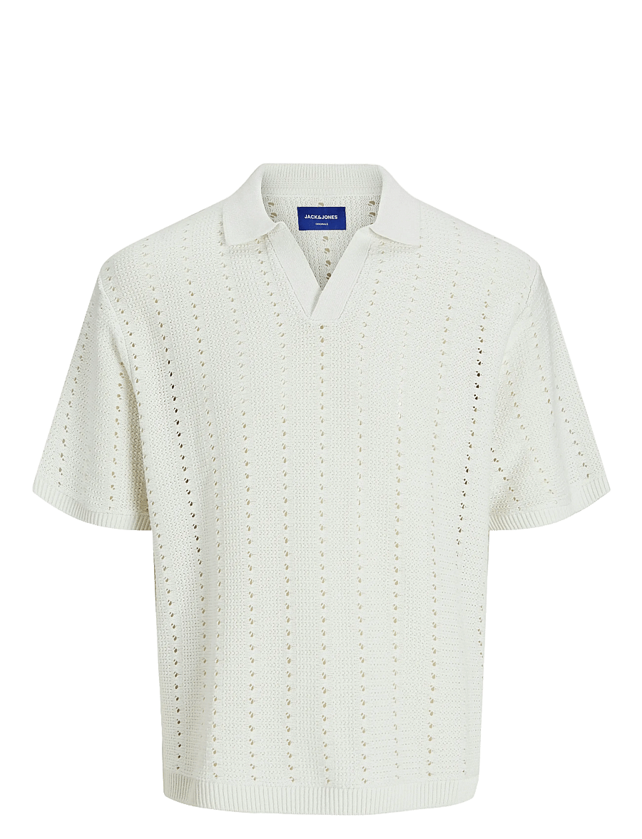 Jack & Jones - JORPAROS KNIT EASTER SS CROCHET POLO - polostrik - sea salt - 1