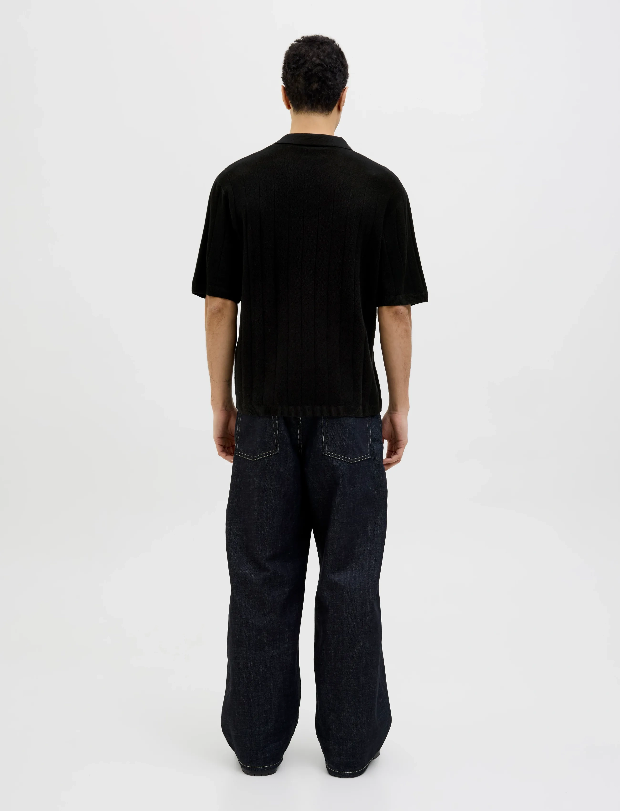Jack & Jones - JORVARENNA KNIT SS SPLIT NECK - die niedrigsten preise - black - 2