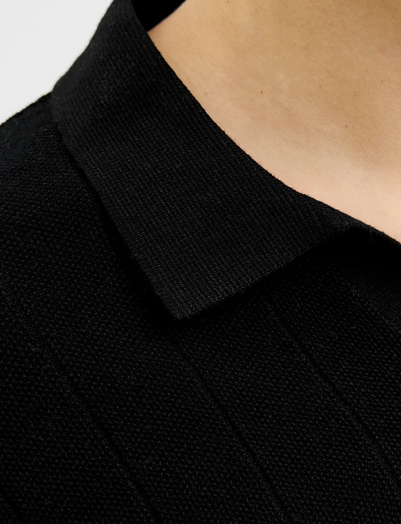 Jack & Jones - JORVARENNA KNIT SS SPLIT NECK - kortärmade pikéer - black - 5