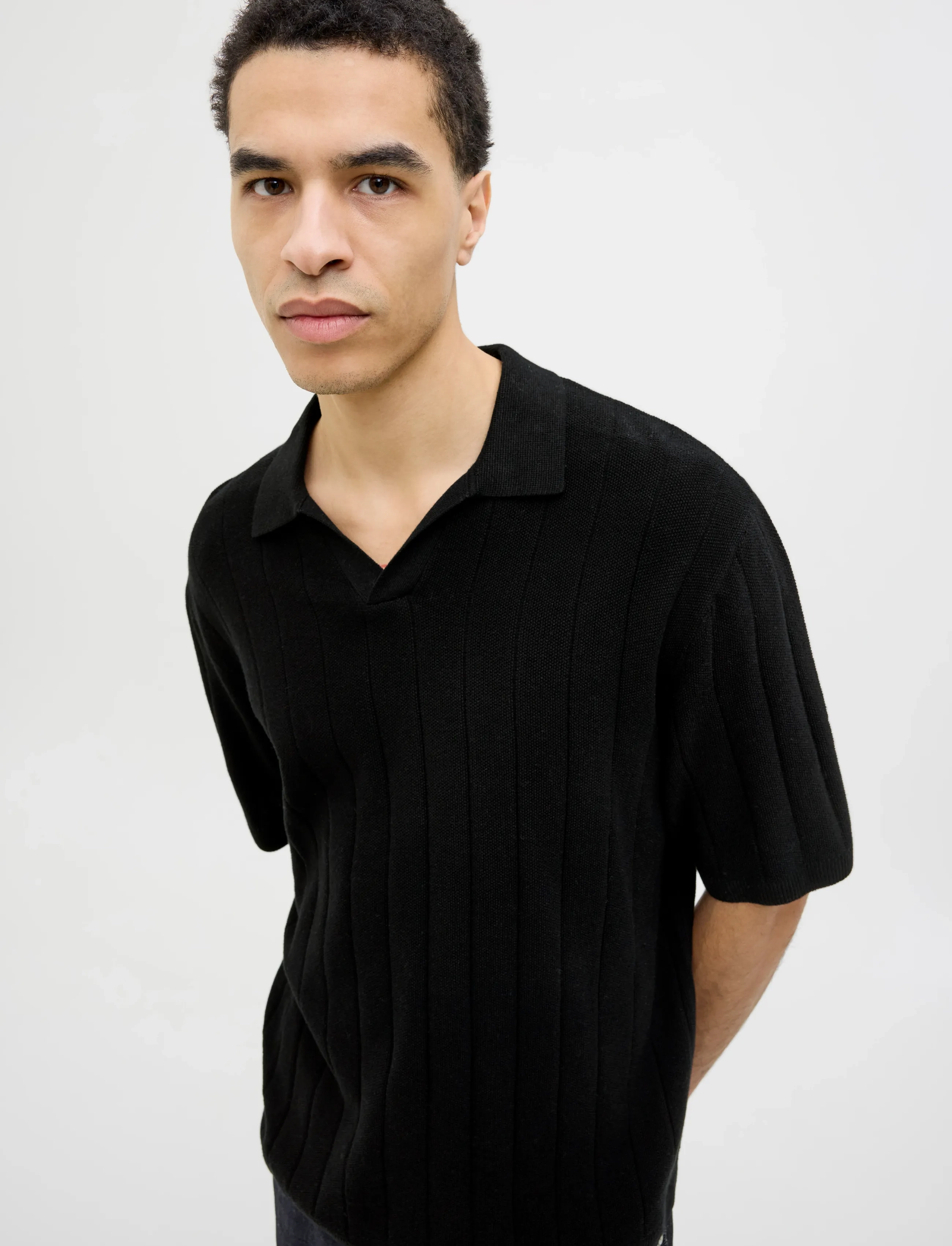 JACK & JONES Jorvarenna Knit Ss Split Neck pikéer herr – bild 6