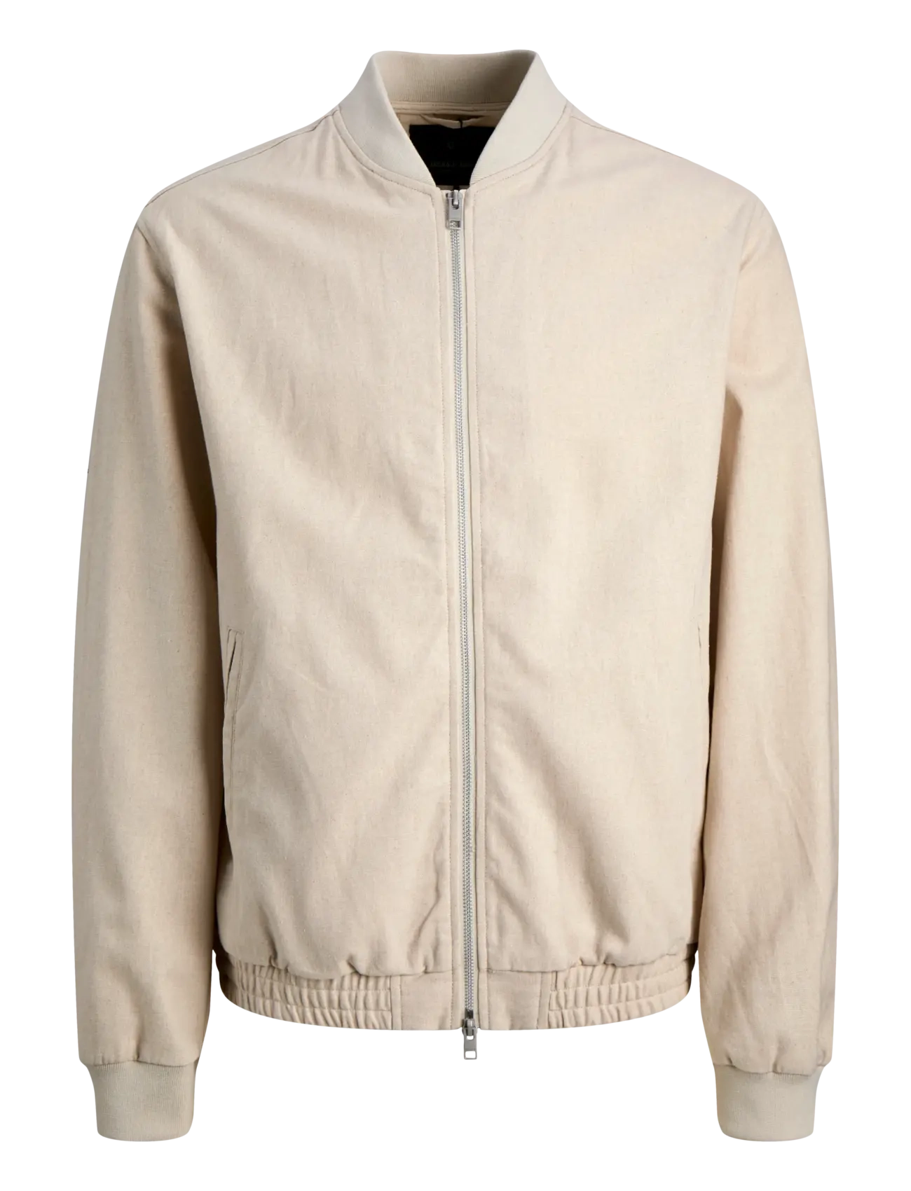 JACK & JONES Jprblaleister Linen Blend Bomber Jkt Ln Cream - L - Herren