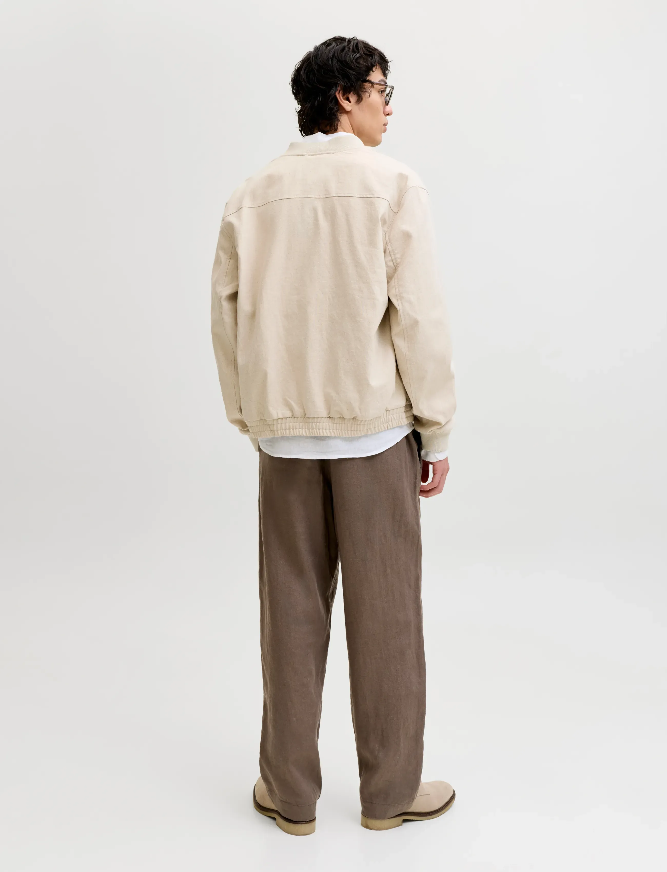 Jprblaleister Linen Blend Bomber Jkt Ln 2